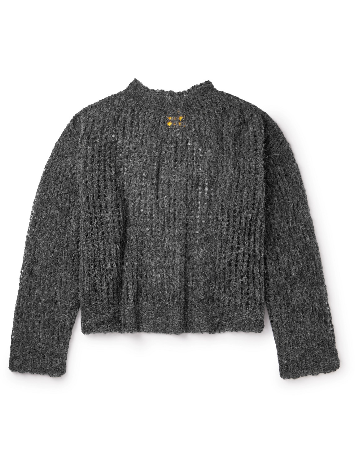 Airei Crocheted Alpaca-blend Sweater In Gray