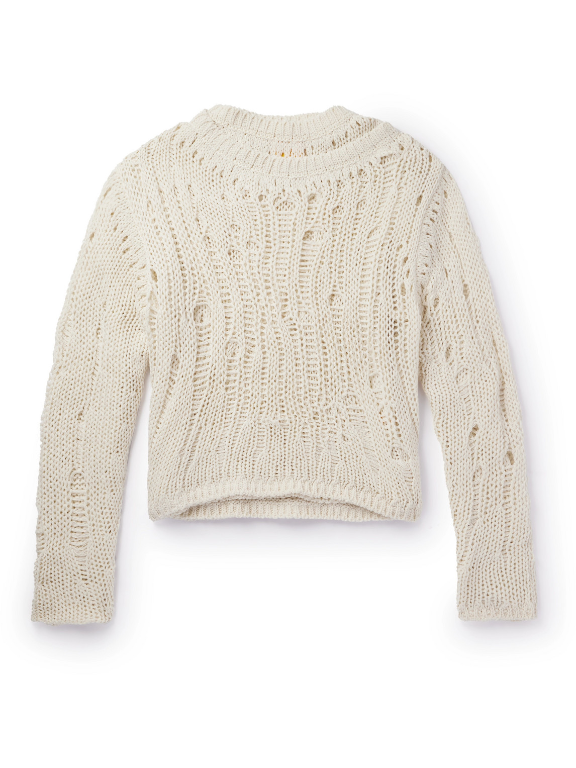 Airei Crocheted Recycled Cashmere And Wool-blend Sweater In Neutrals