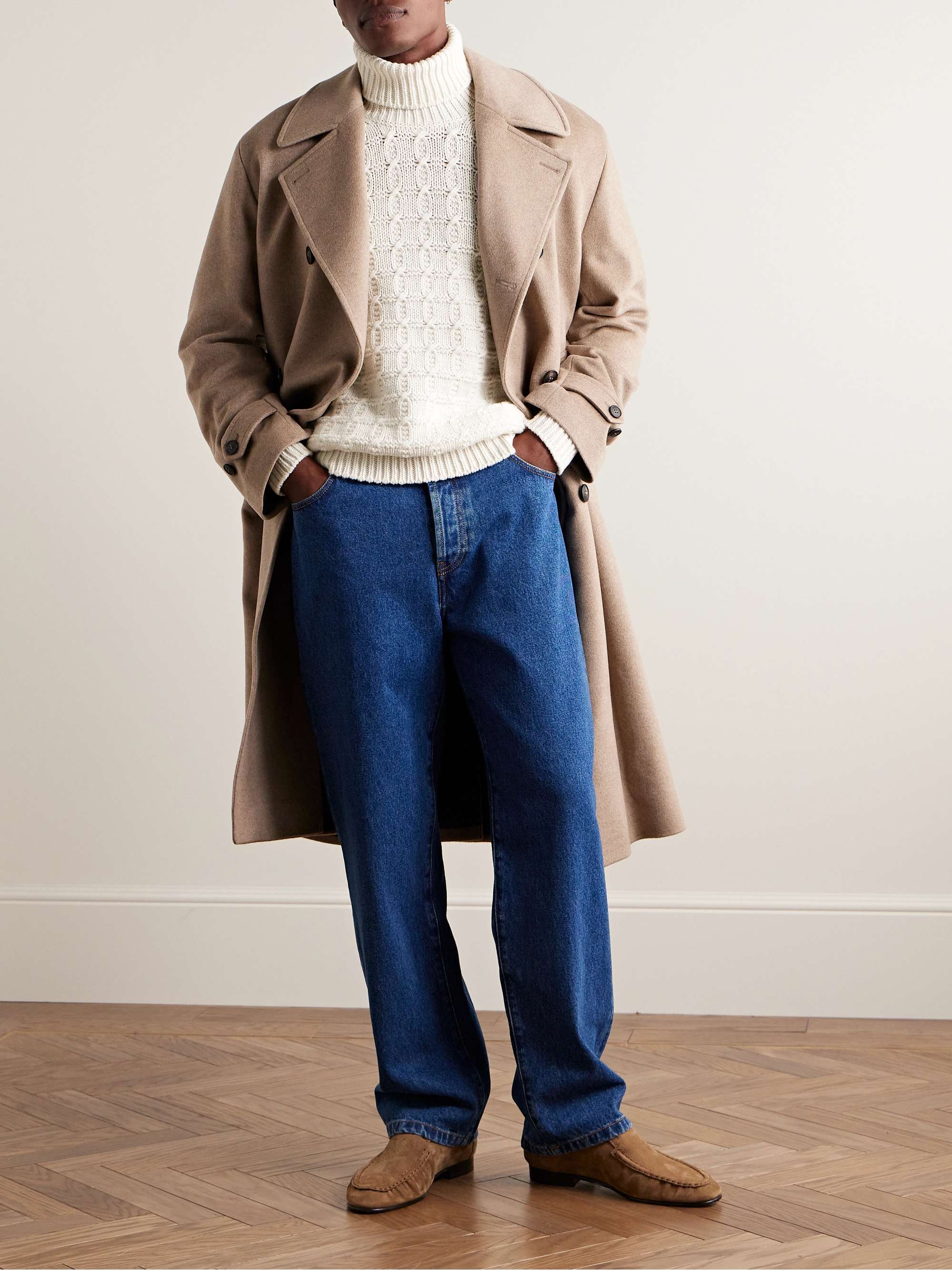 ZEGNA ケーブルニット カシミヤ ロールネックセーター | ミスターポーター