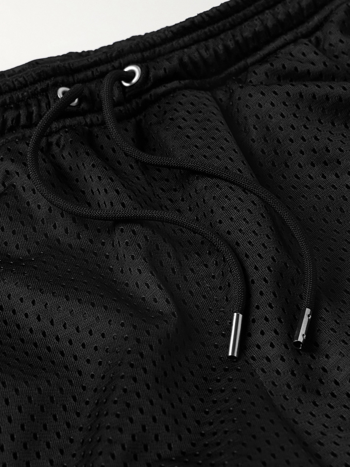 Shop Second / Layer Chill Straight-leg Mesh Drawstring Shorts In Black