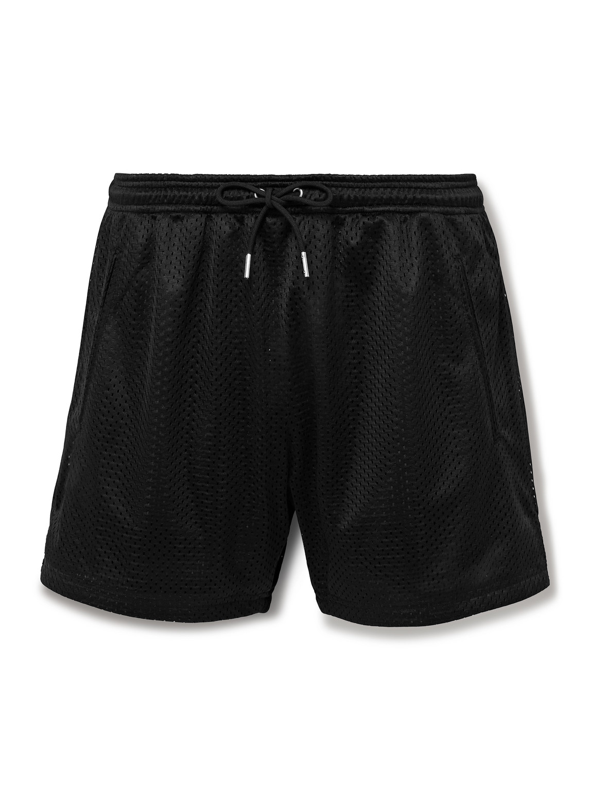Second / Layer Chill Straight-leg Mesh Drawstring Shorts In Black