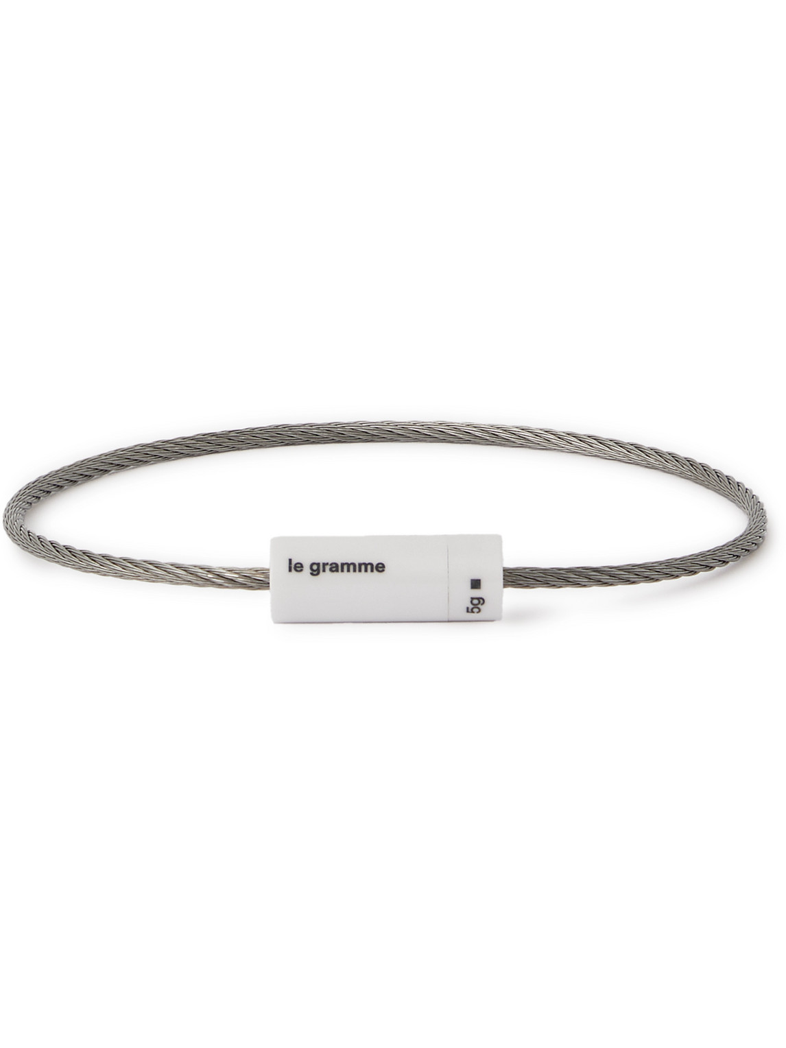 Le Gramme 5g Brushed Ruthenium-plated And Ceramic Bracelet In Silver