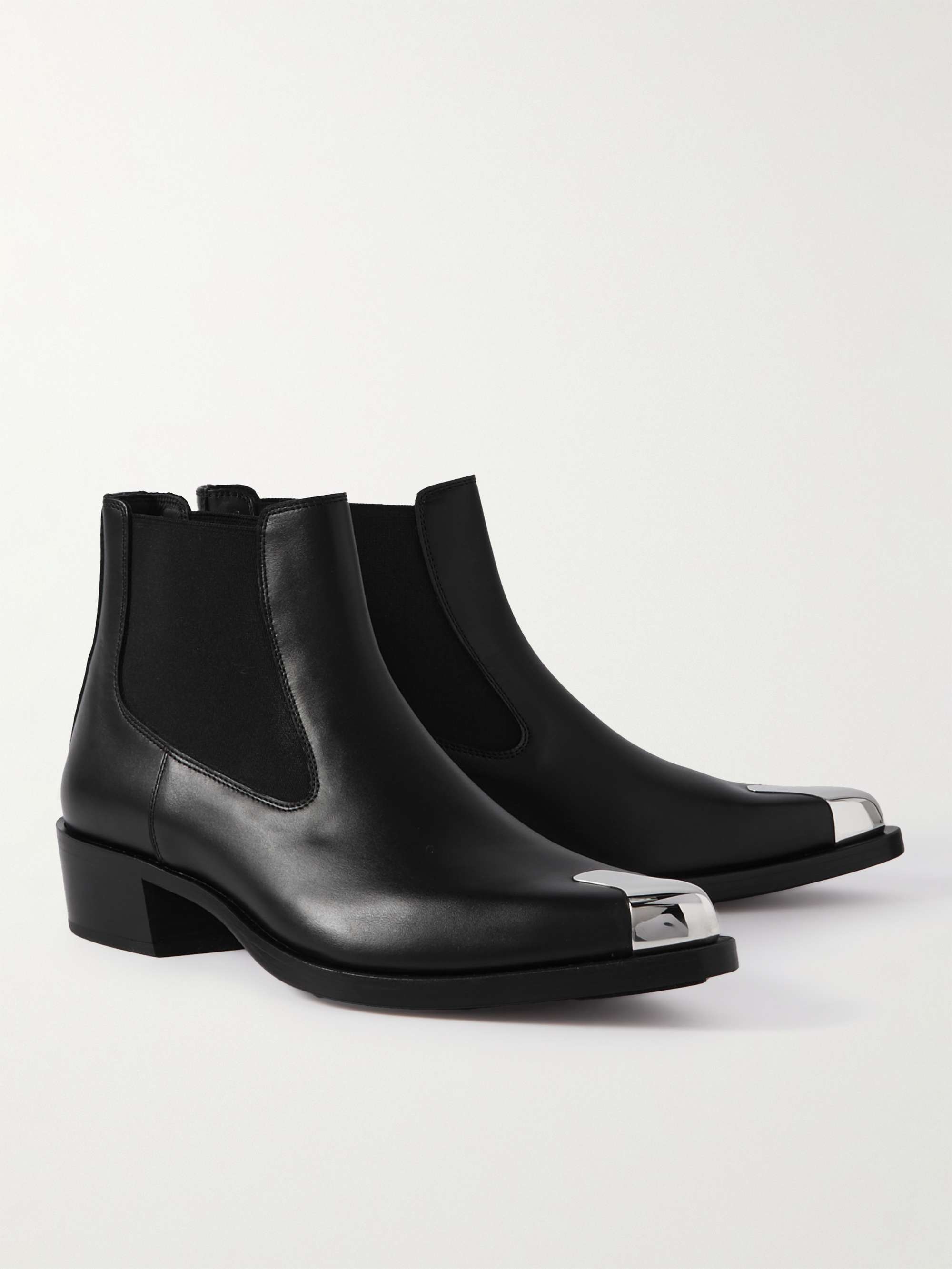 ALEXANDER MCQUEEN Embellished Leather Chelsea Boots