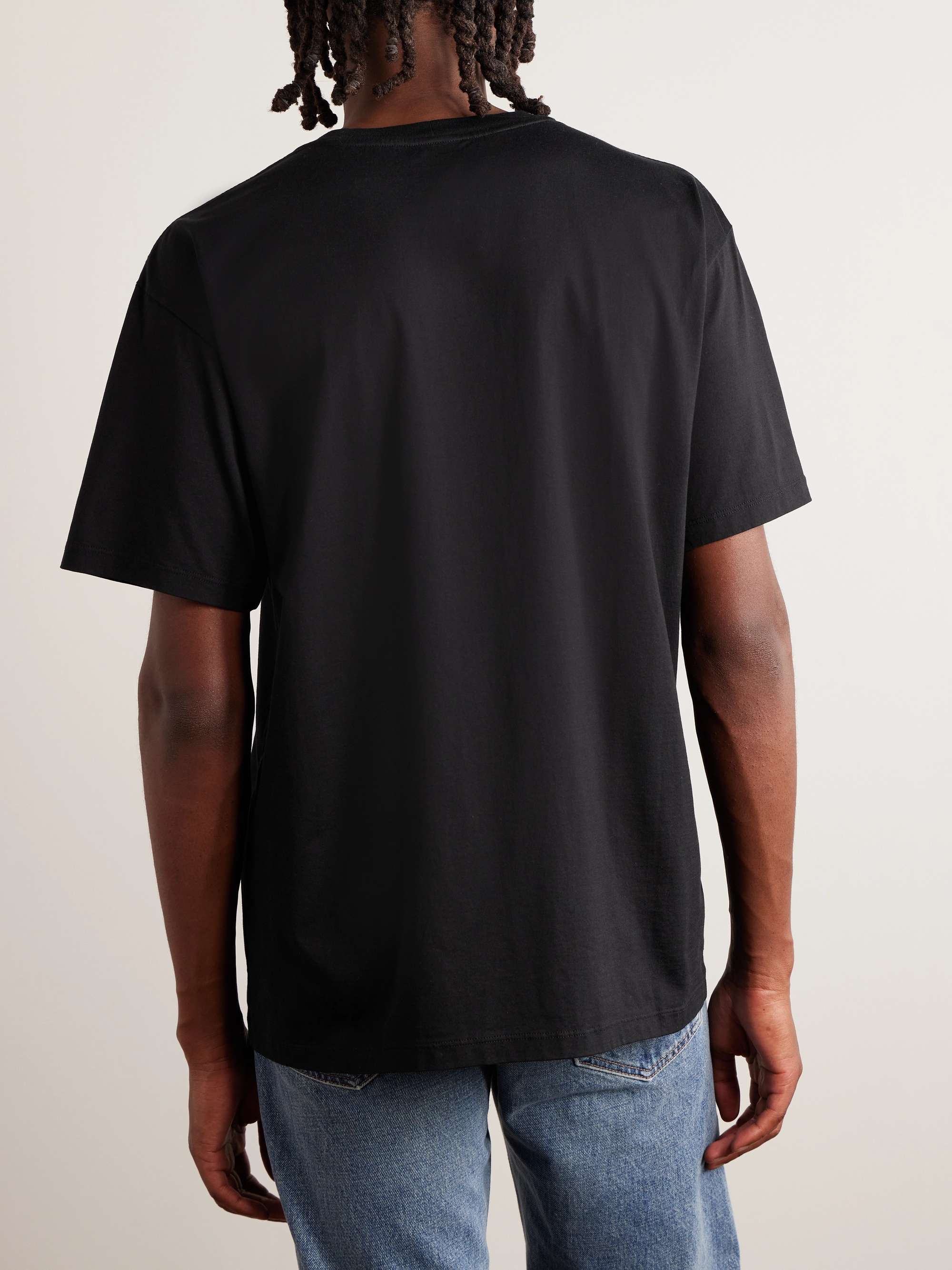 CELINE HOMME Logo-Embroidered Cotton-Jersey T-Shirt for Men | MR PORTER