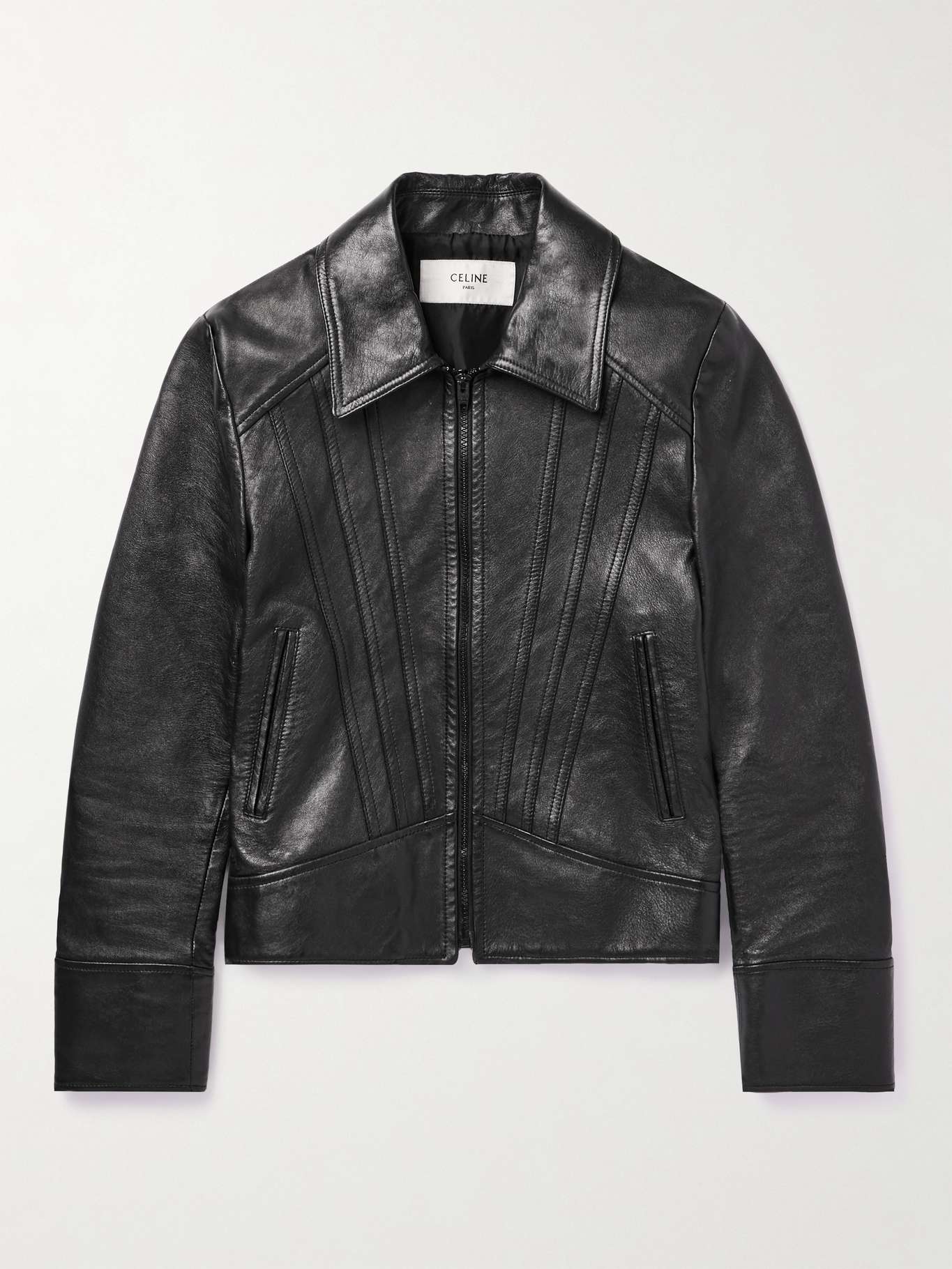 CELINE HOMME Slim-Fit Panelled Leather Jacket for Men | MR PORTER