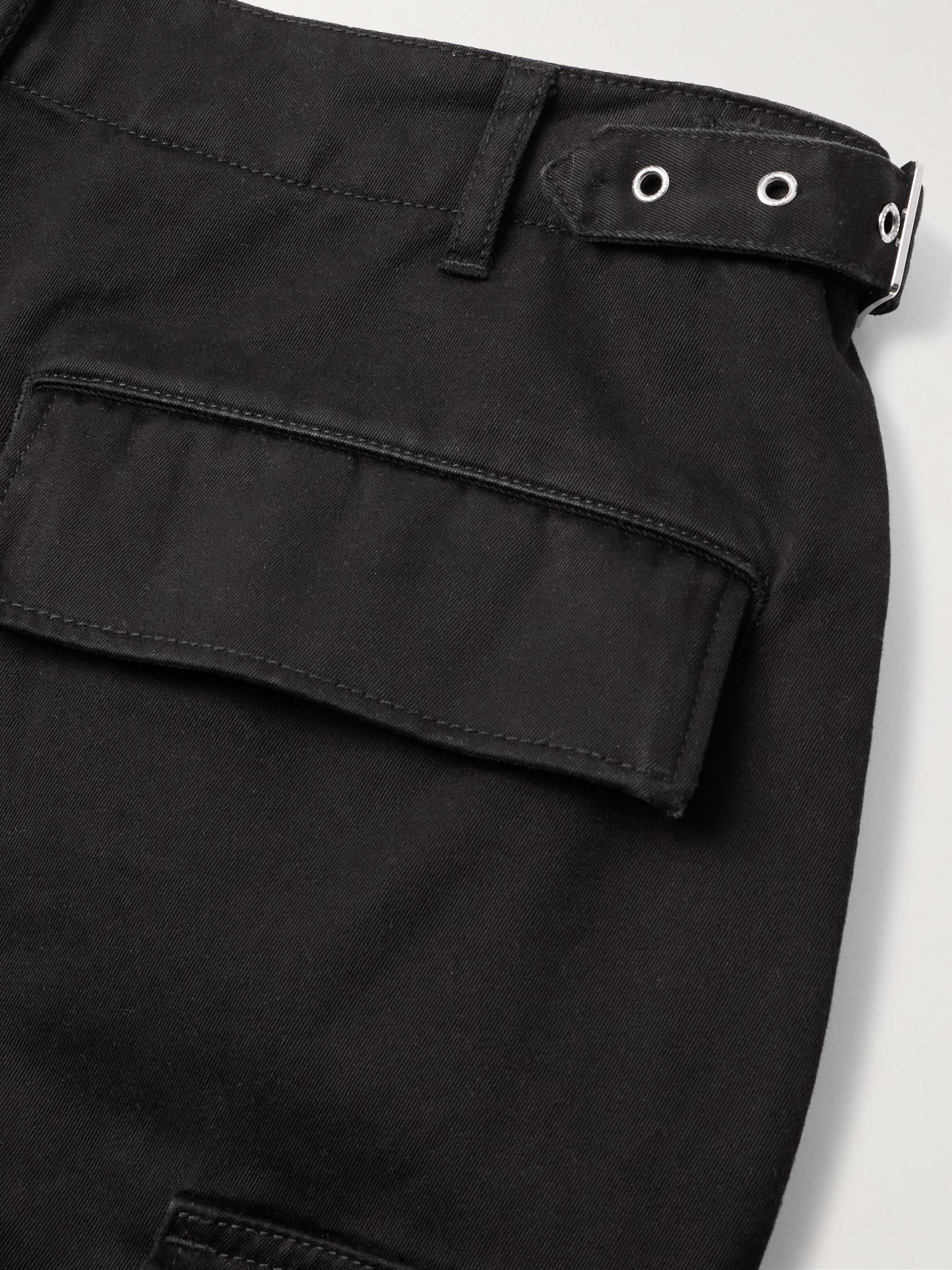 CELINE HOMME Logo-Detailed Distressed Cotton-Twill Cargo Shorts for Men ...