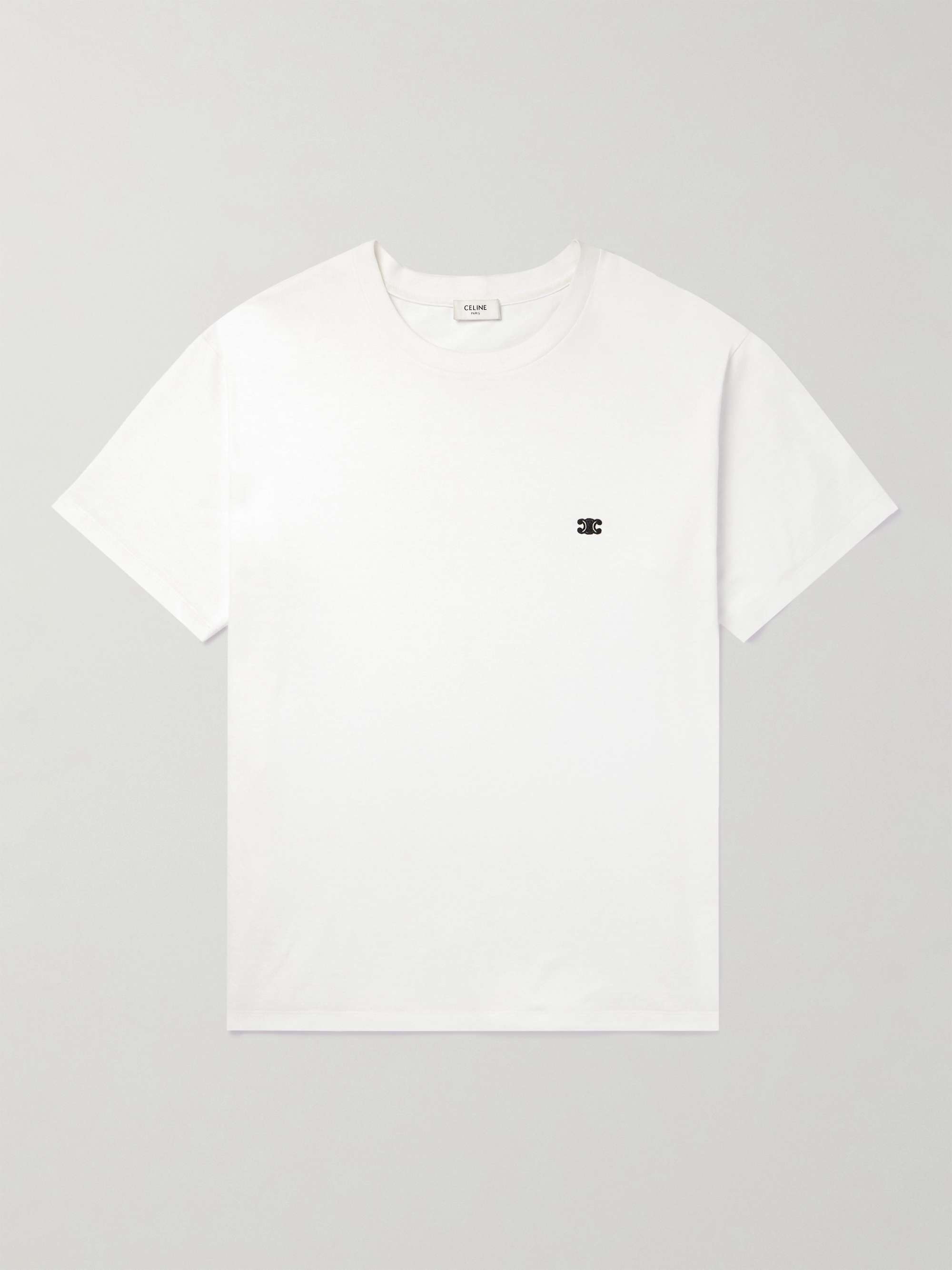 CELINE HOMME Logo-Embroidered Cotton-Jersey T-shirt for Men