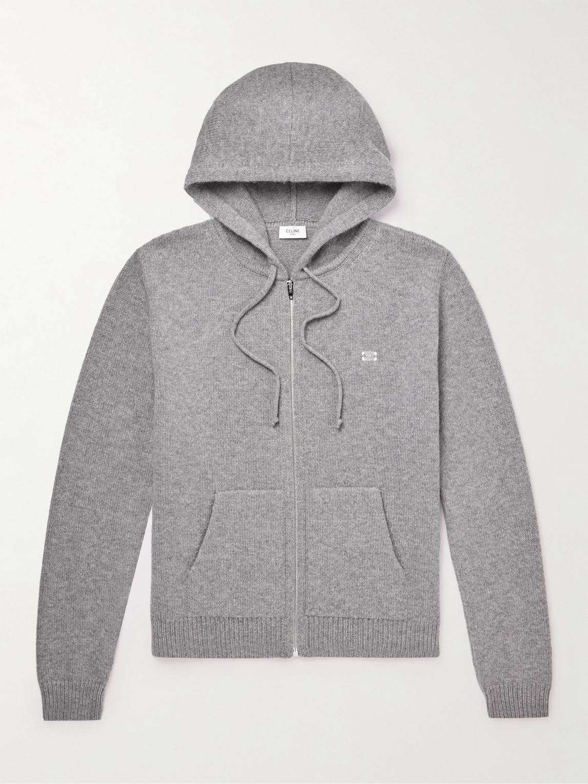 Logo-Embroidered Wool and Cashmere-Blend Hoodie
