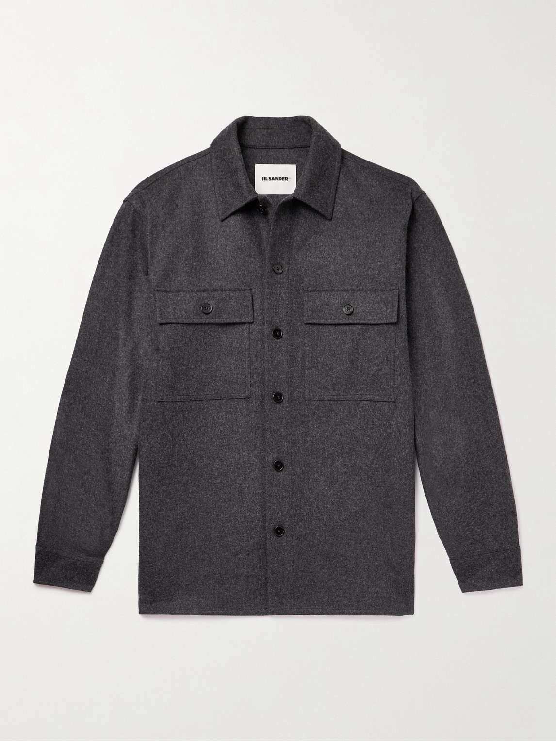 JIL SANDER VIRGIN WOOL-FLANNEL OVERSHIRT