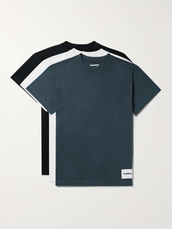 Jilsander Set of Three Organic Cotton-Jersey T-Shirts