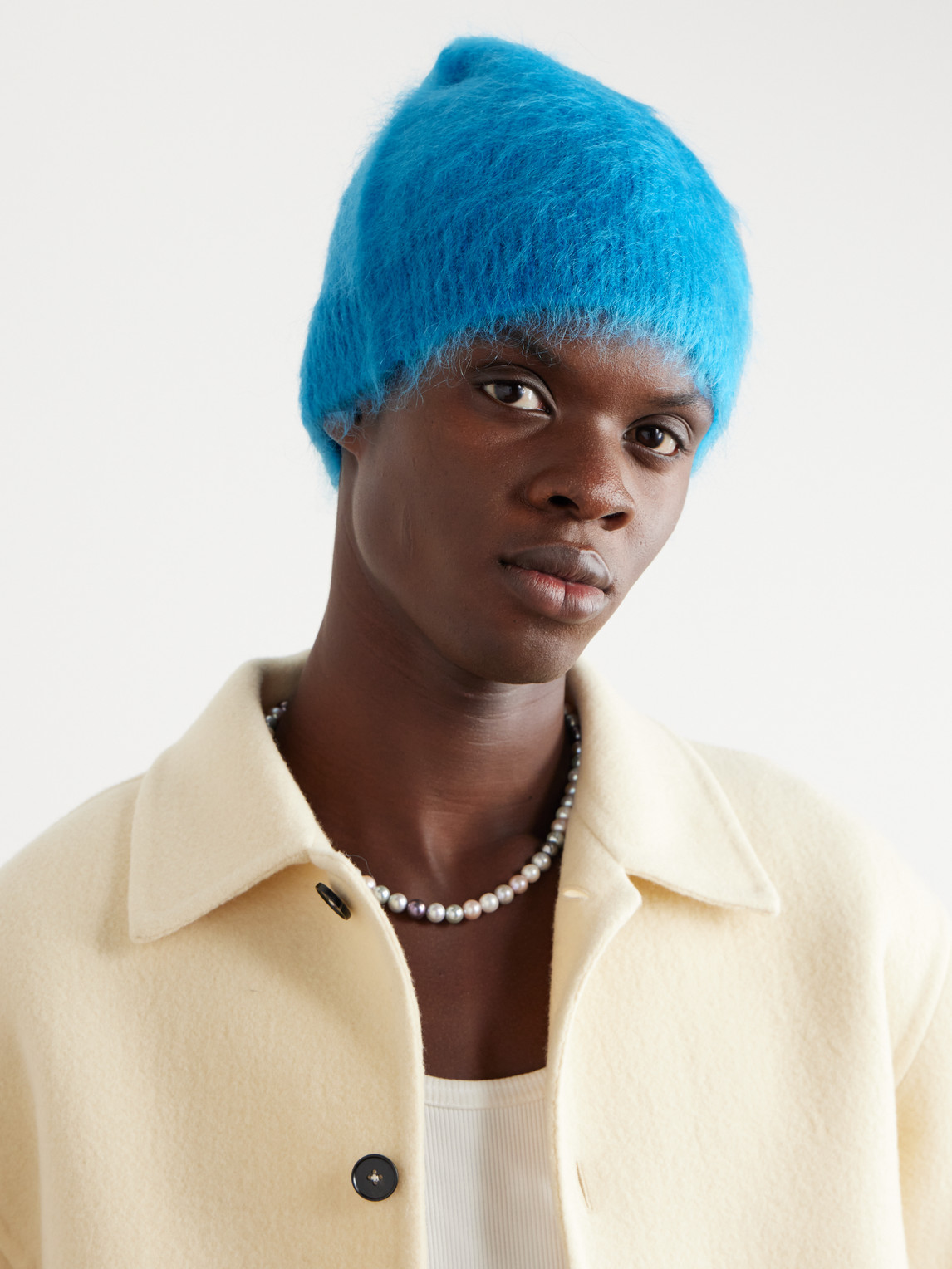 Brushed Mohair-Blend Beanie — 2