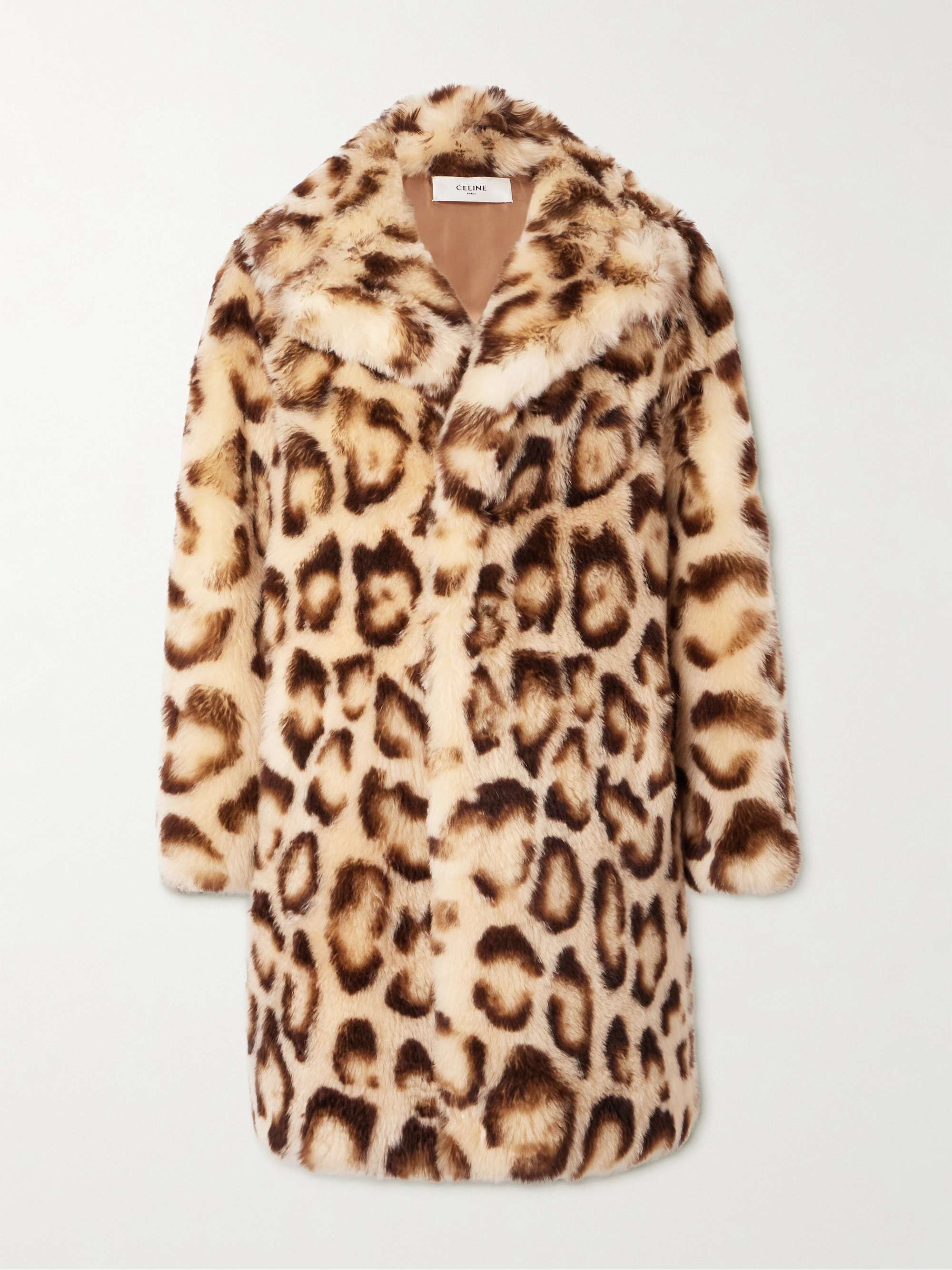 CELINE HOMME Leopard-Print Goat Hair Coat for Men | MR PORTER