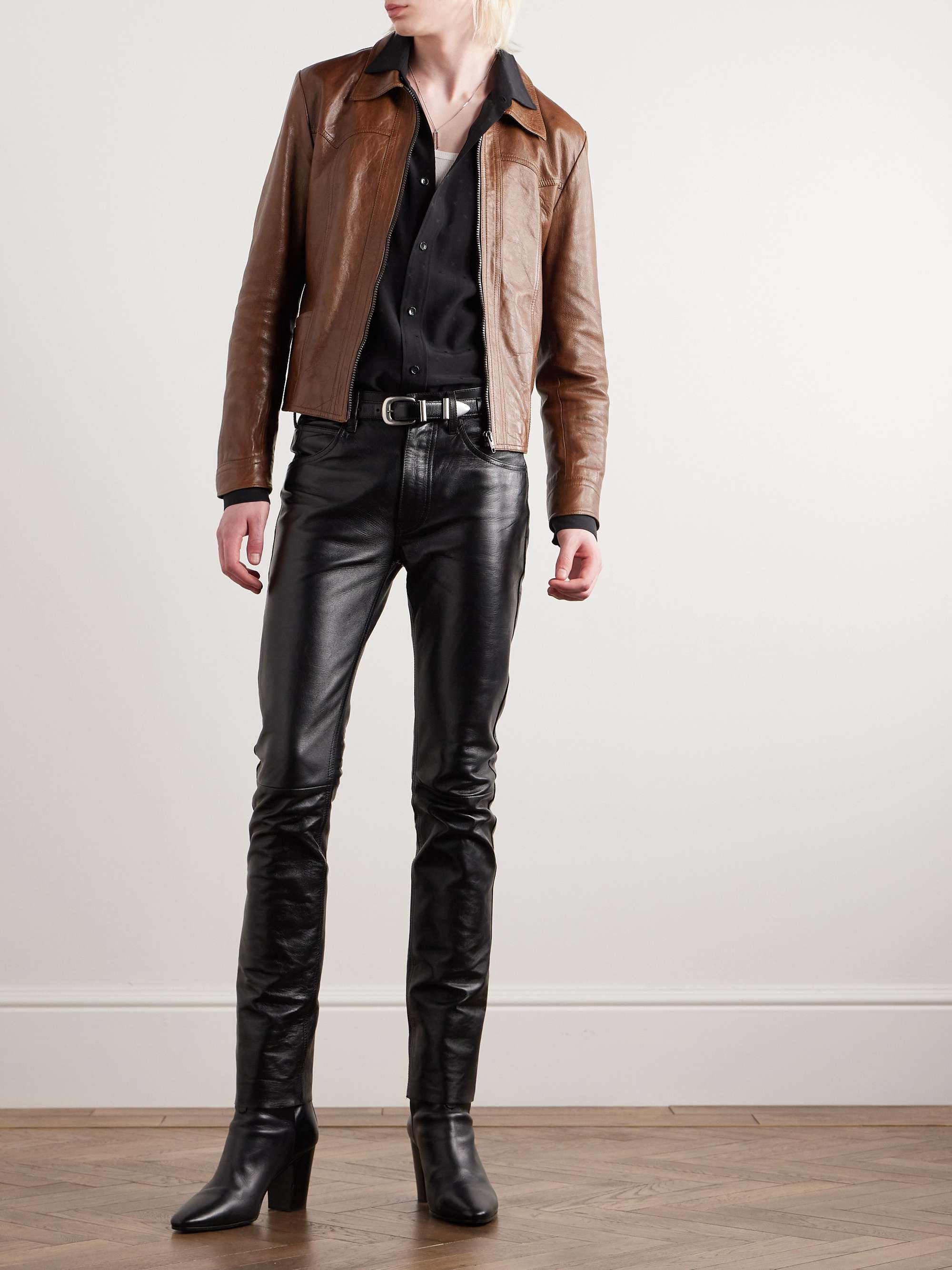 CELINE HOMME Slim-Fit Leather Jacket for Men | MR PORTER