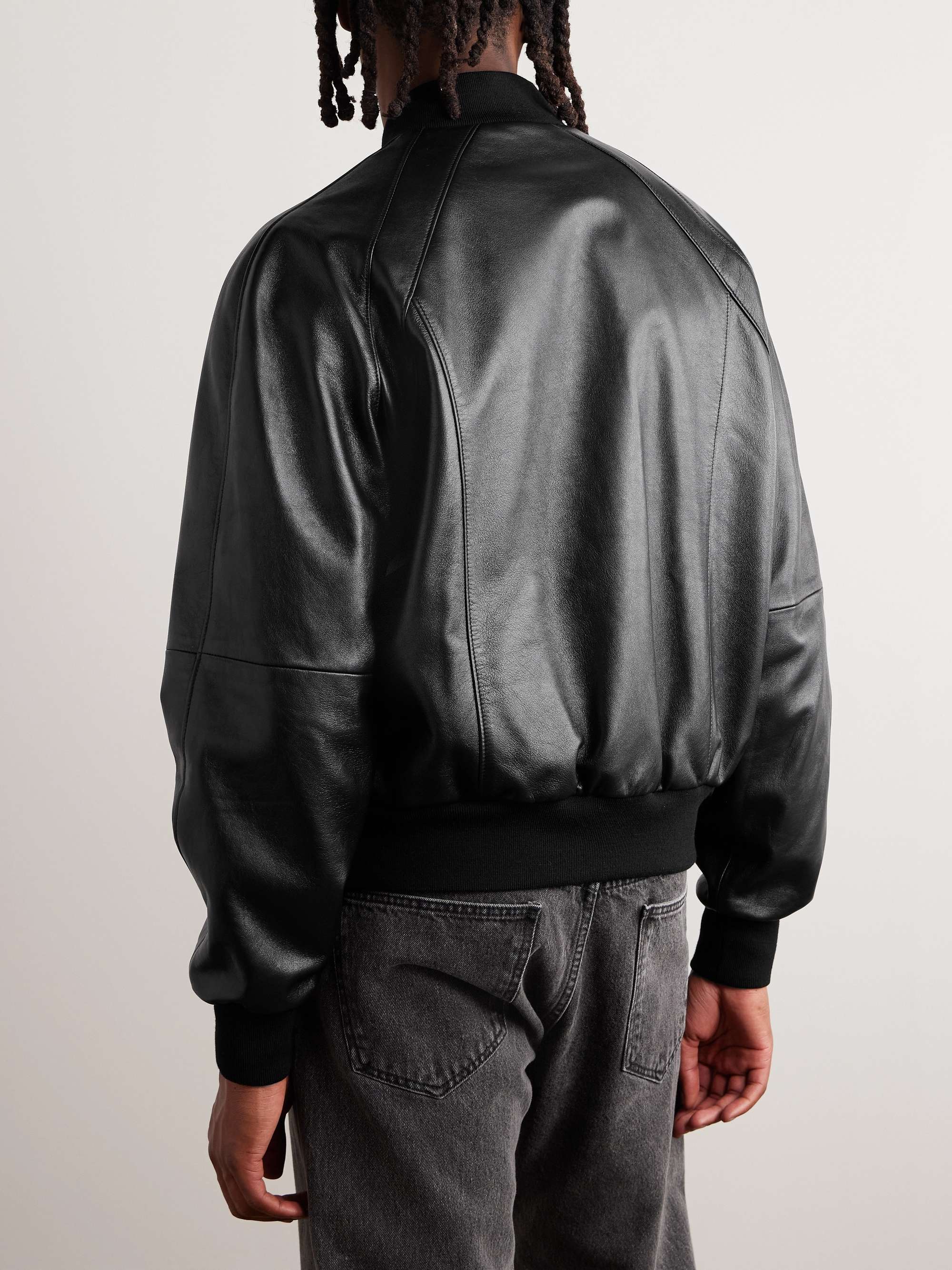 CELINE HOMME Leather Bomber Jacket for Men | MR PORTER