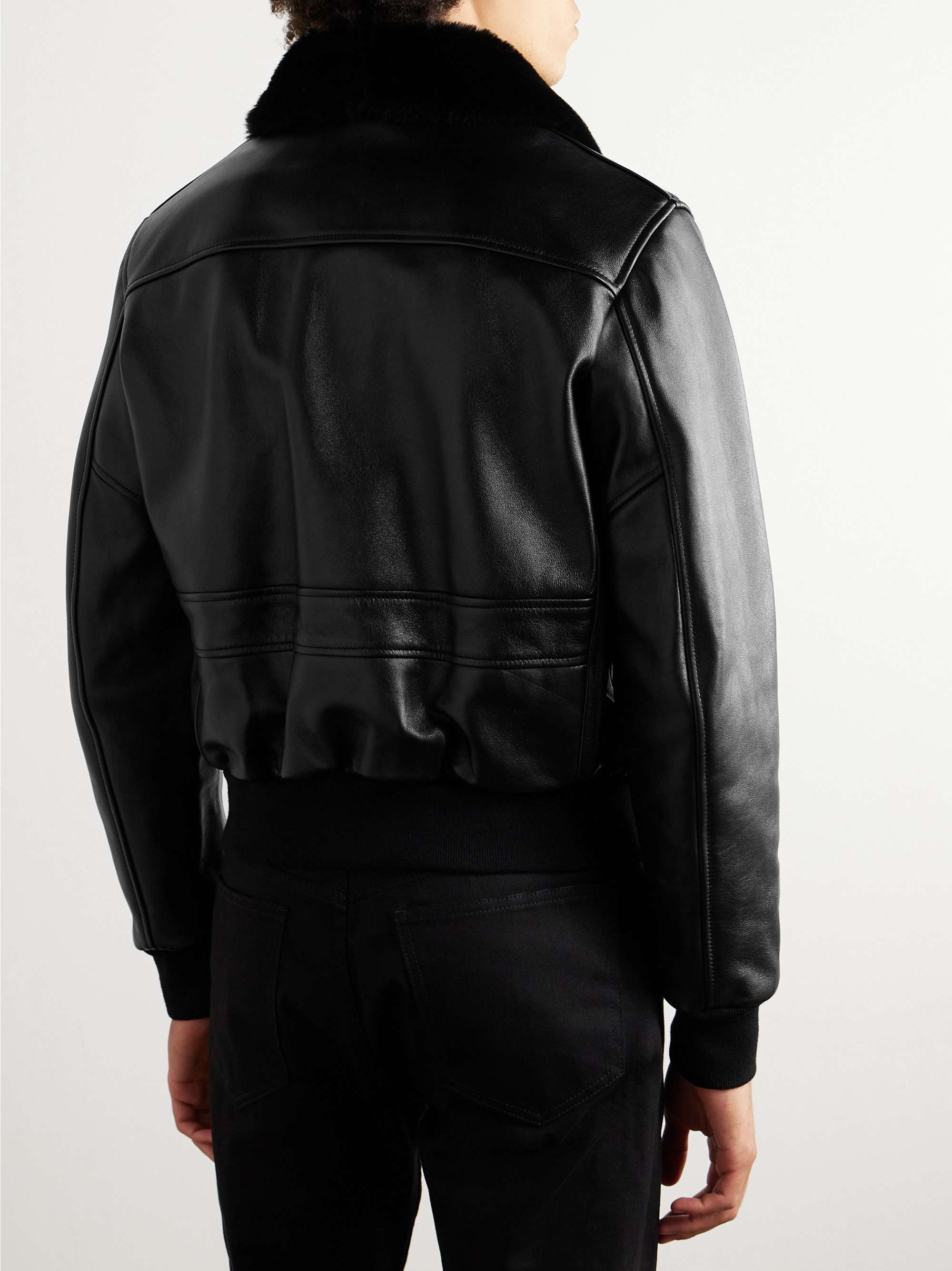 CELINE HOMME Shearling-Lined Leather Jacket for Men | MR PORTER