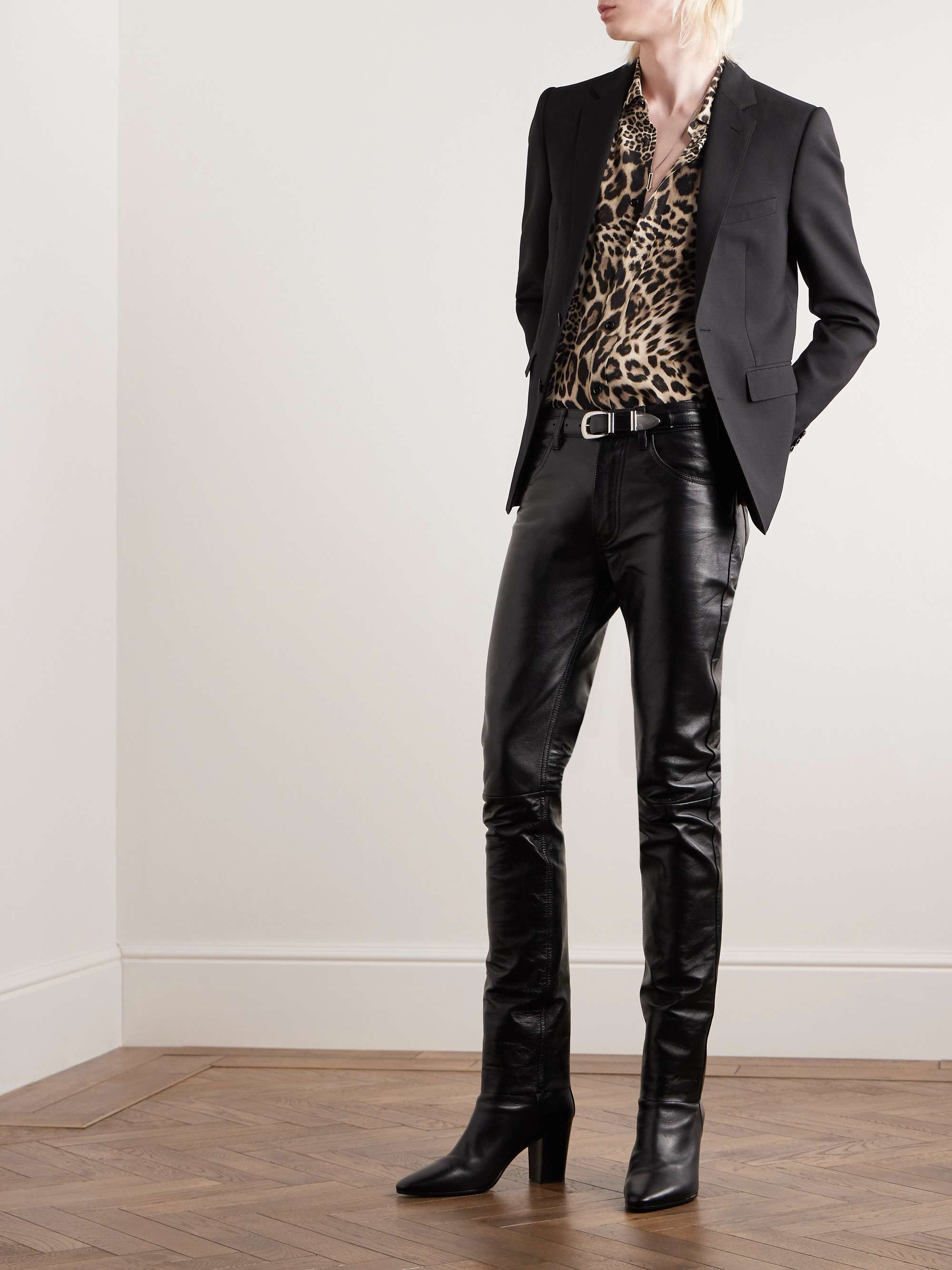 CELINE HOMME Leopard-Print Silk Crepe de Chine Shirt for Men | MR PORTER