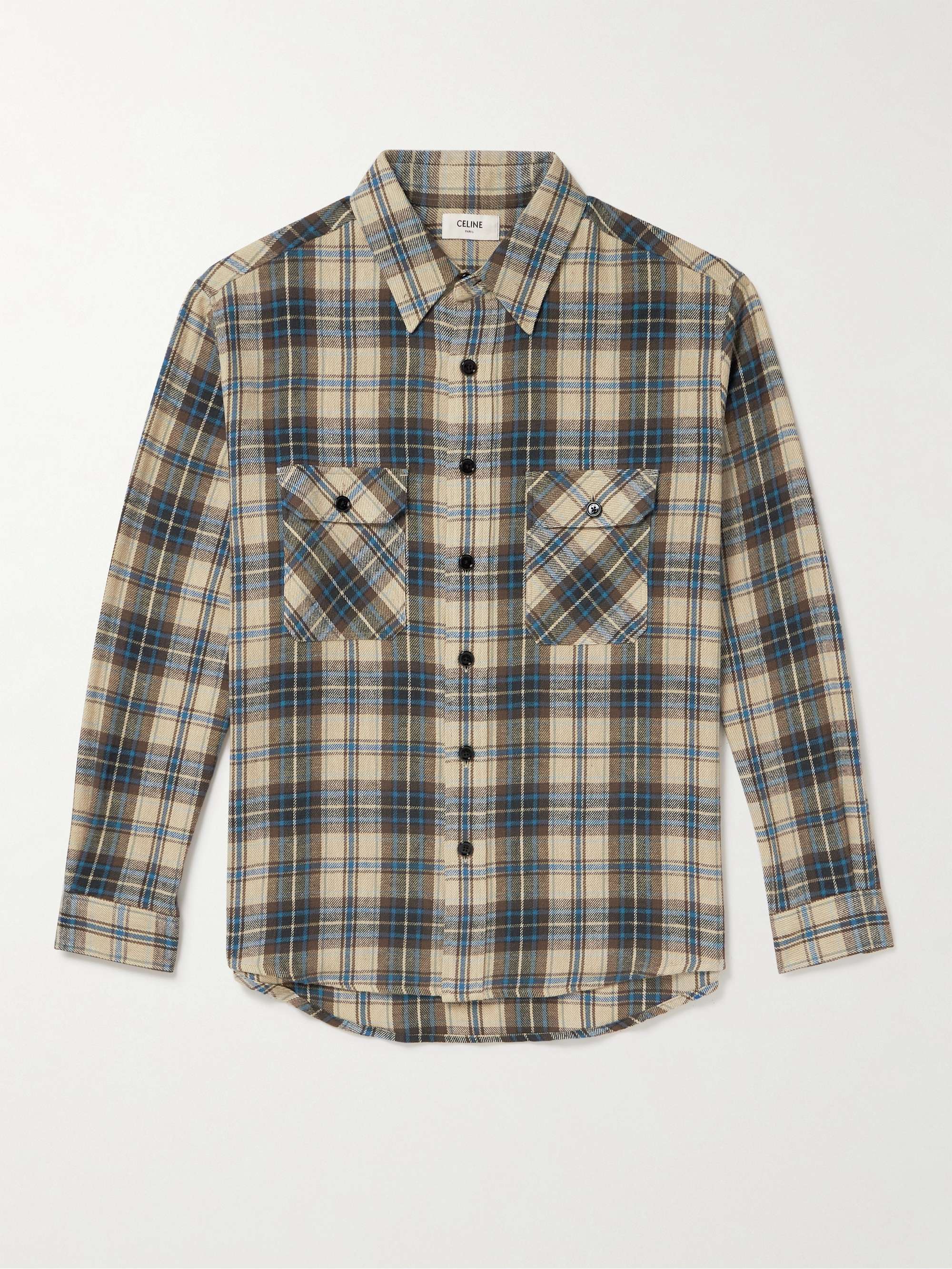 CELINE HOMME Plaid Cotton-Flannel Shirt for Men | MR PORTER