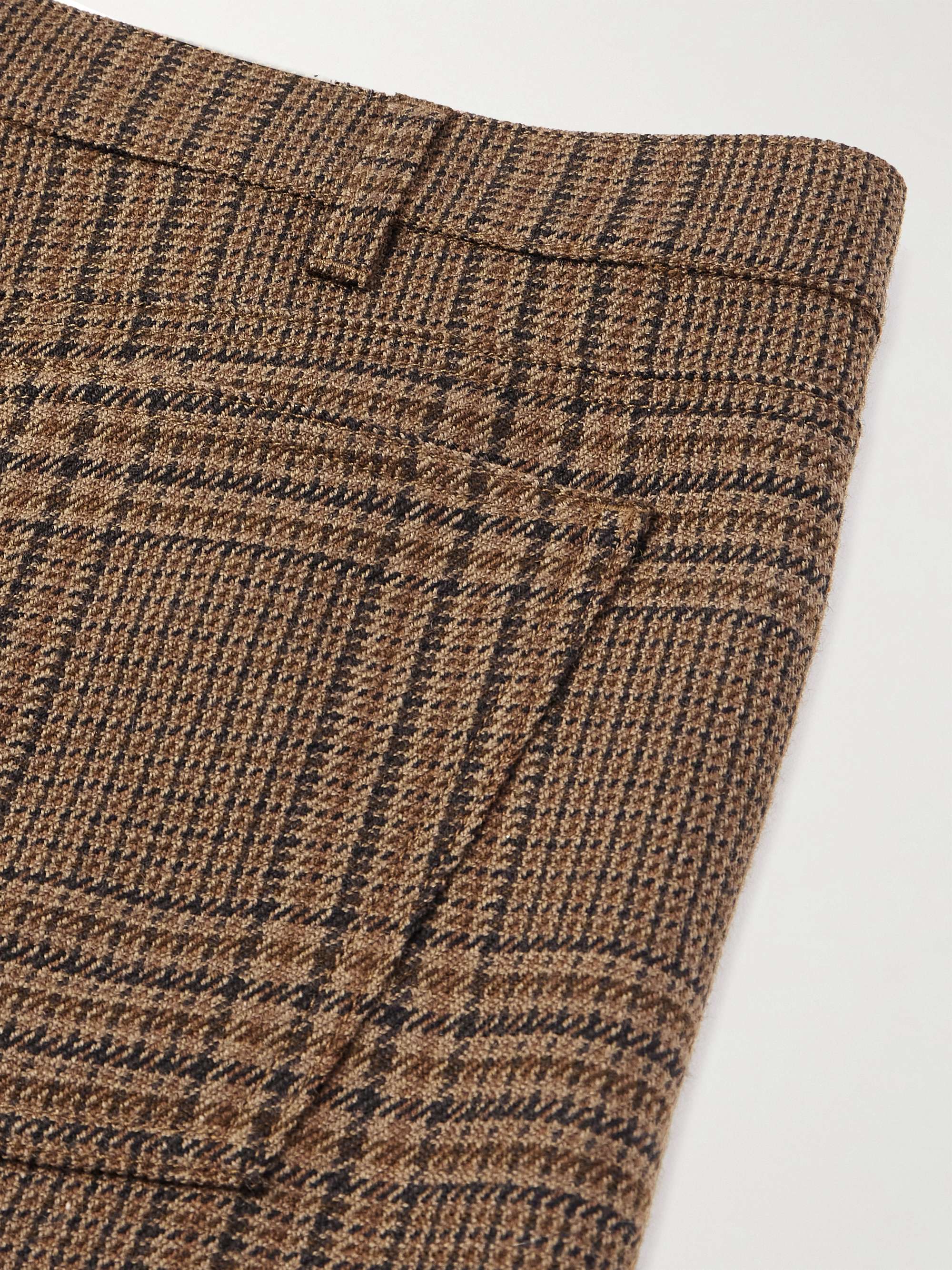 CELINE HOMME Dylan 4 Straight-Leg Prince Of Wales Checked Wool Trousers ...