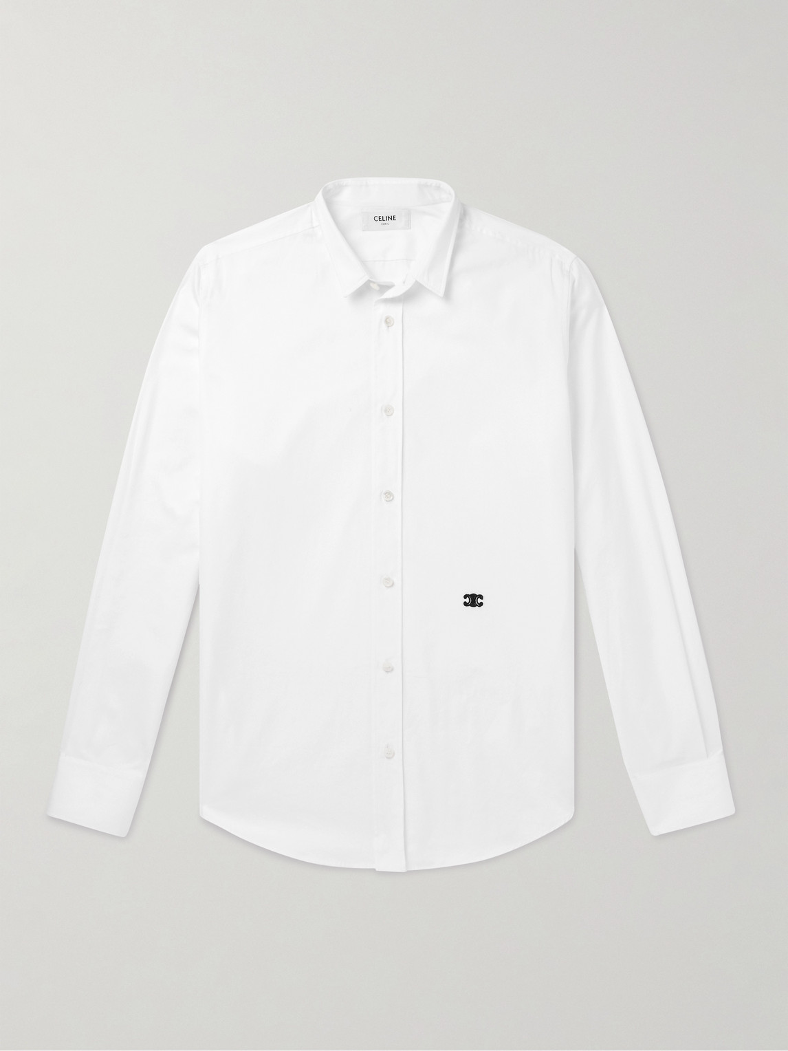 Logo-Embroidered Cotton-Poplin Shirt