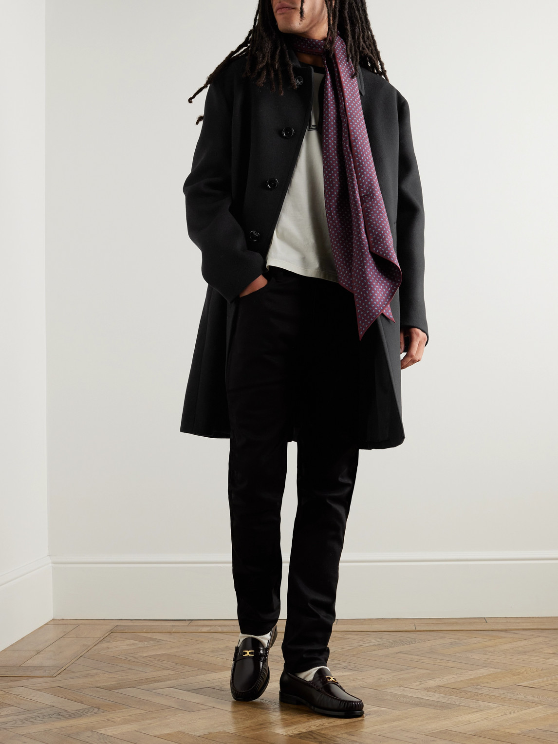 Celine Wool And Cashmere-blend Coat In Black
