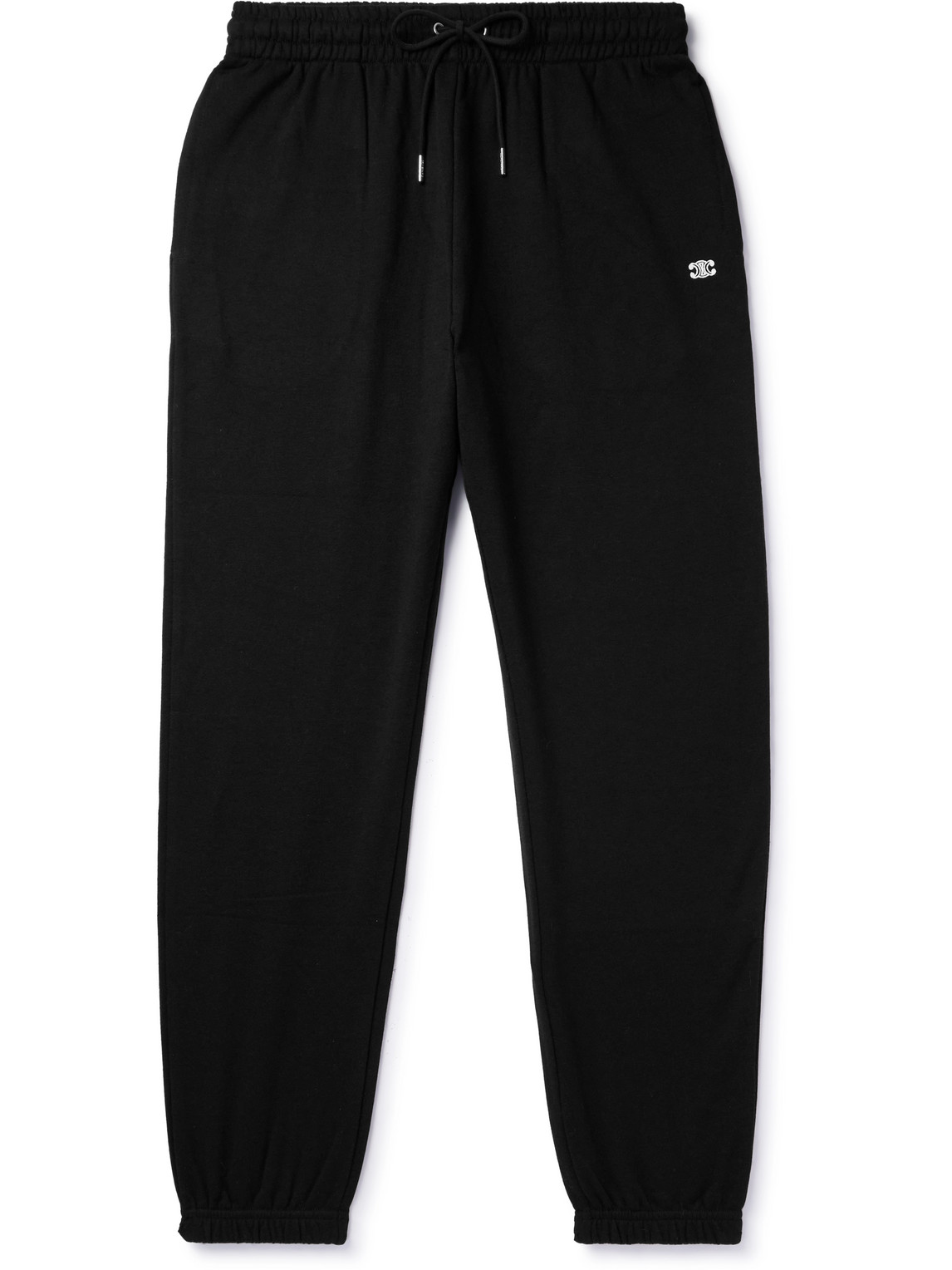Celine Tapered Cotton And Cashmere-blend Jersey Sweatpants In Black