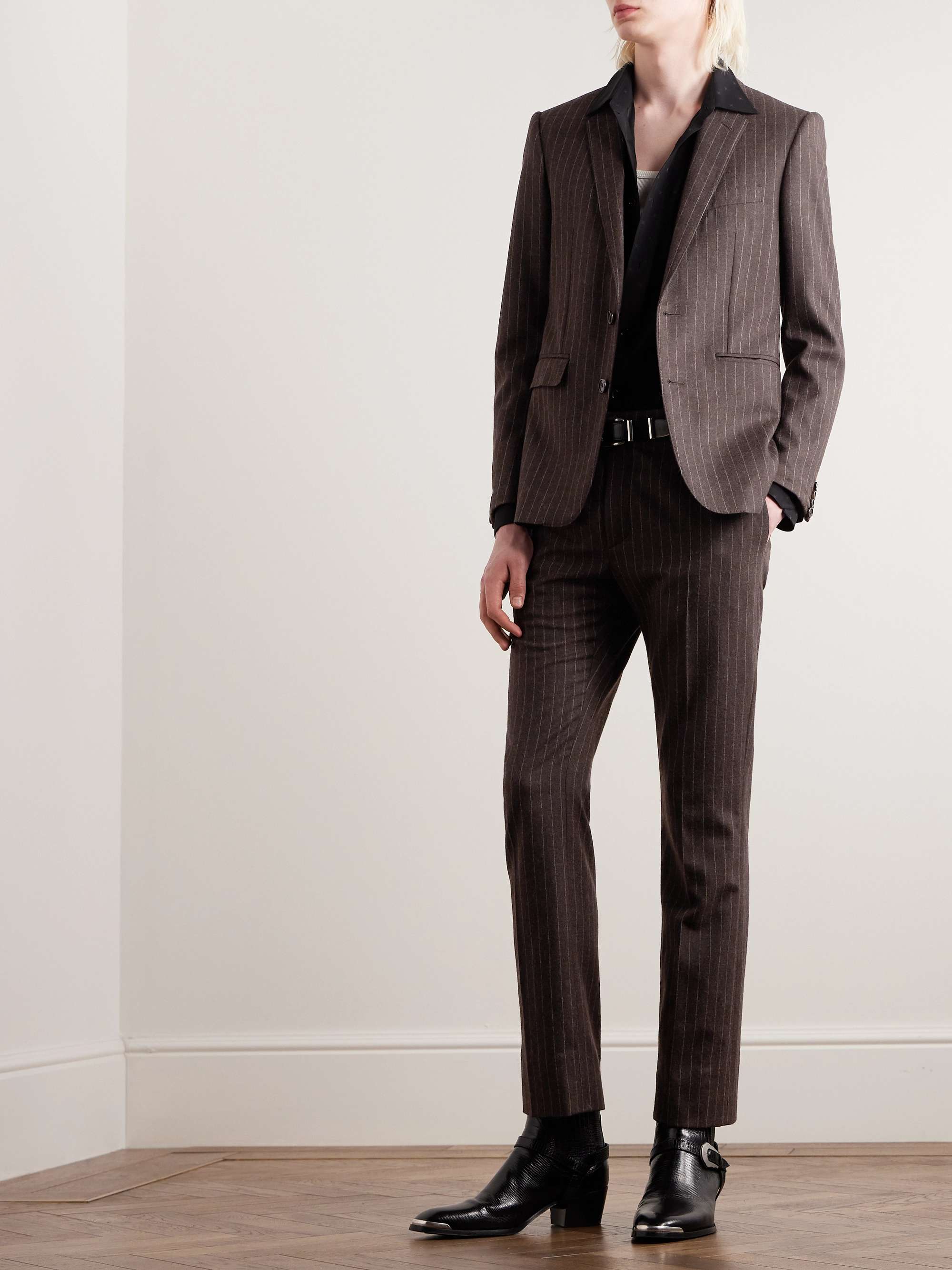 CELINE HOMME Slim-Fit Pinstriped Wool Suit Jacket for Men | MR PORTER