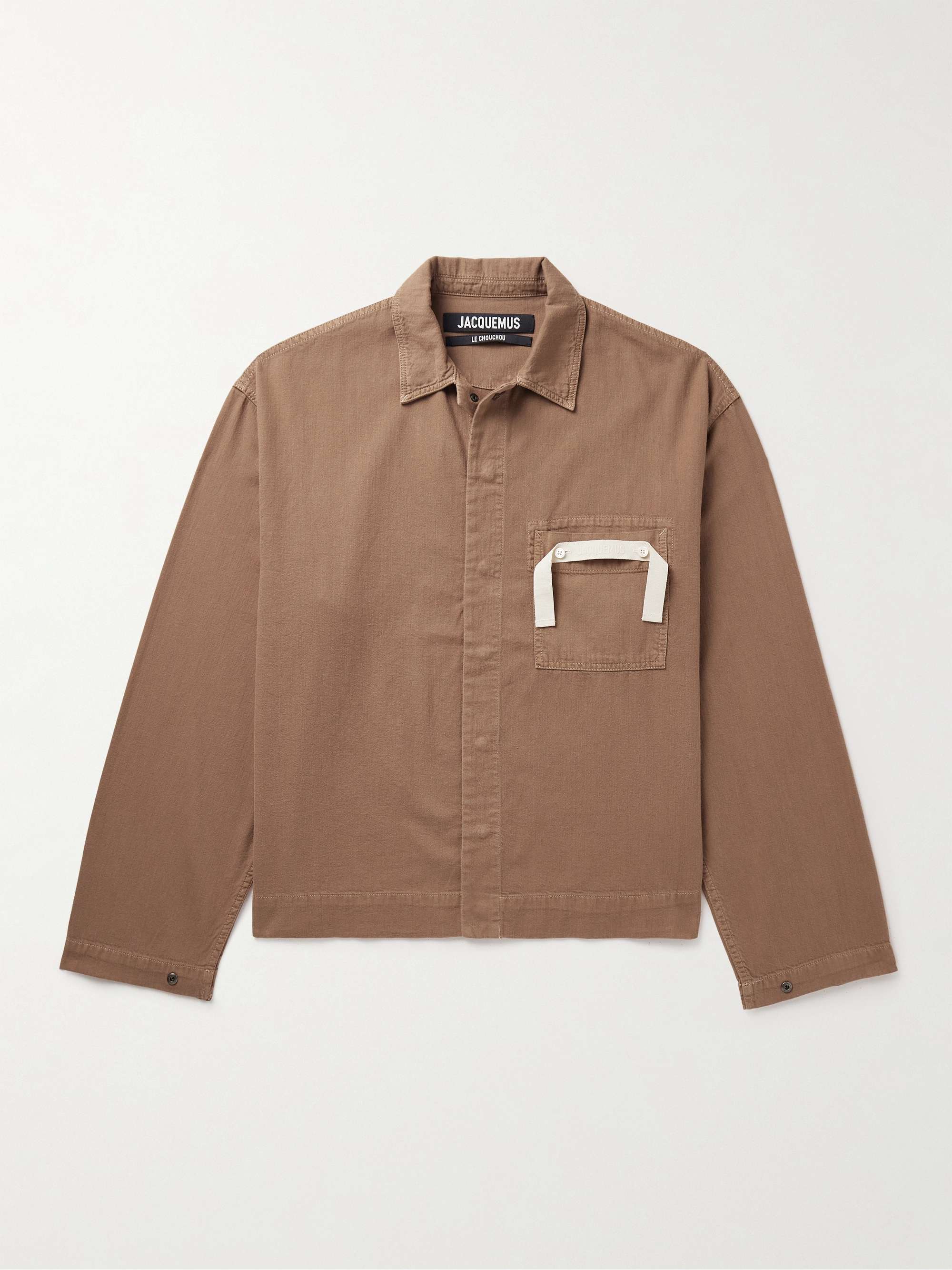 Webbing Trimmed Organic Cotton Shirt