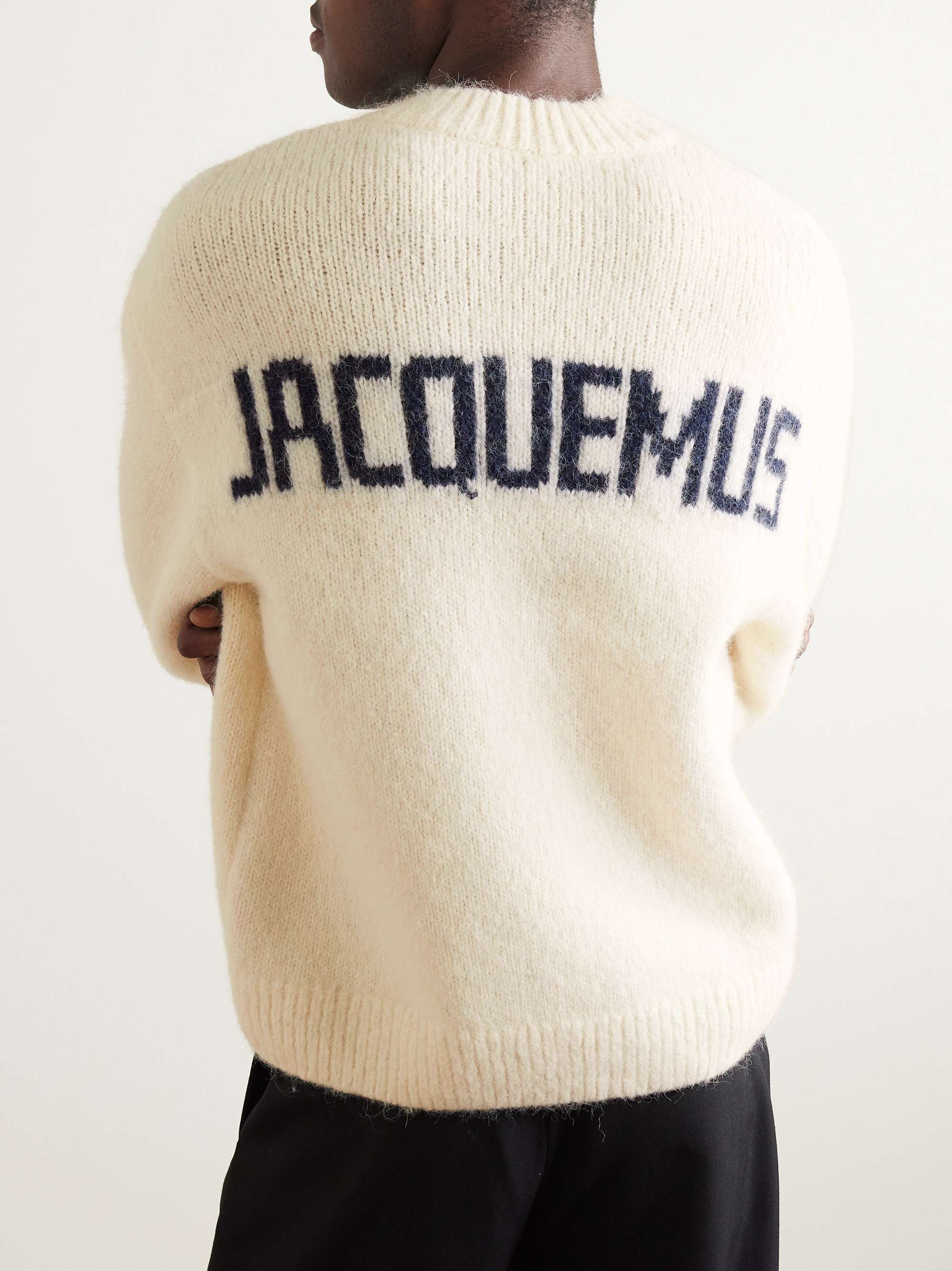 JACQUEMUS Logo-Intarsia Alpaca-Blend Sweater for Men | MR PORTER
