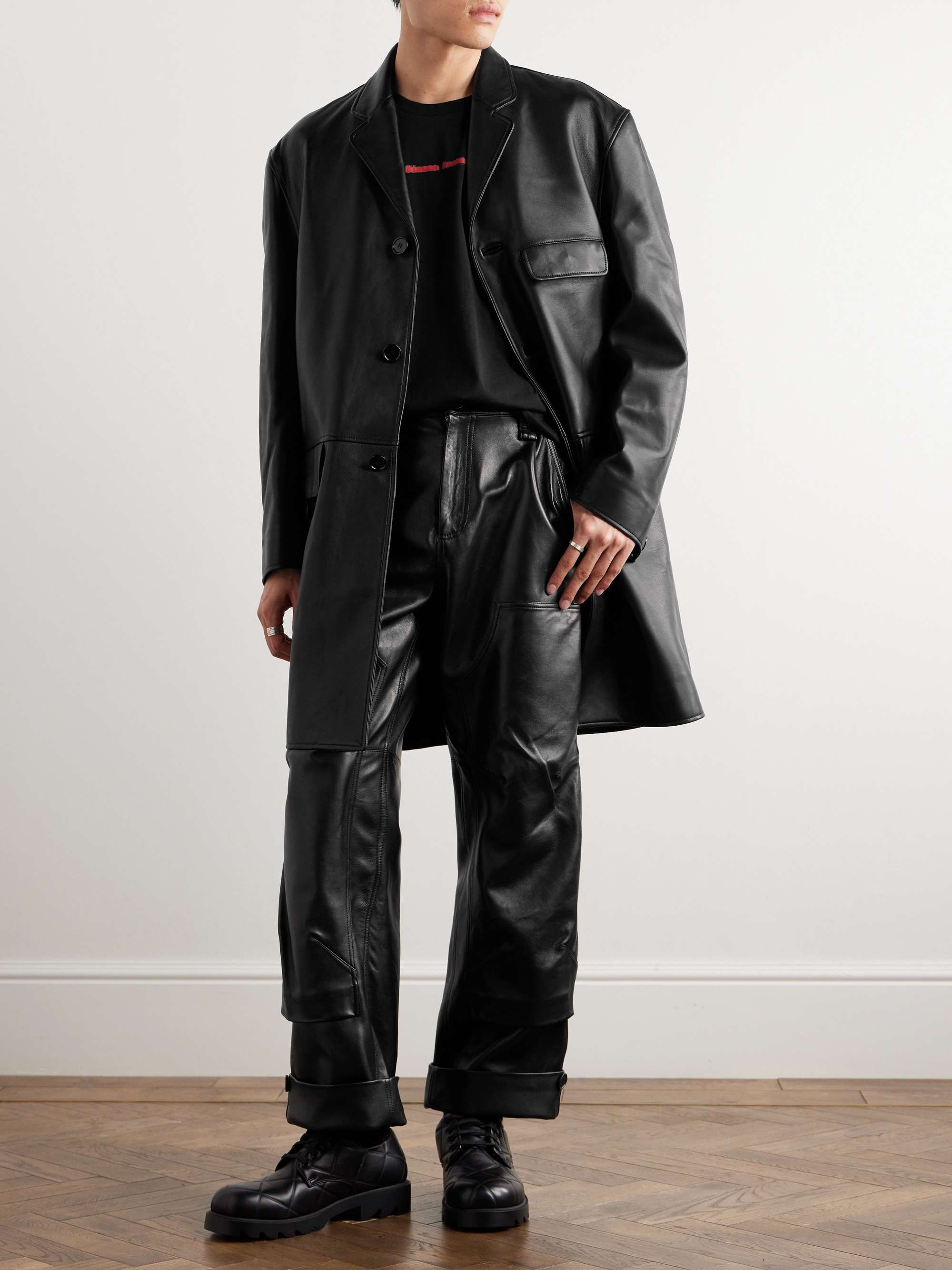 SIMONE ROCHA Embellished Leather Coat for Men | MR PORTER