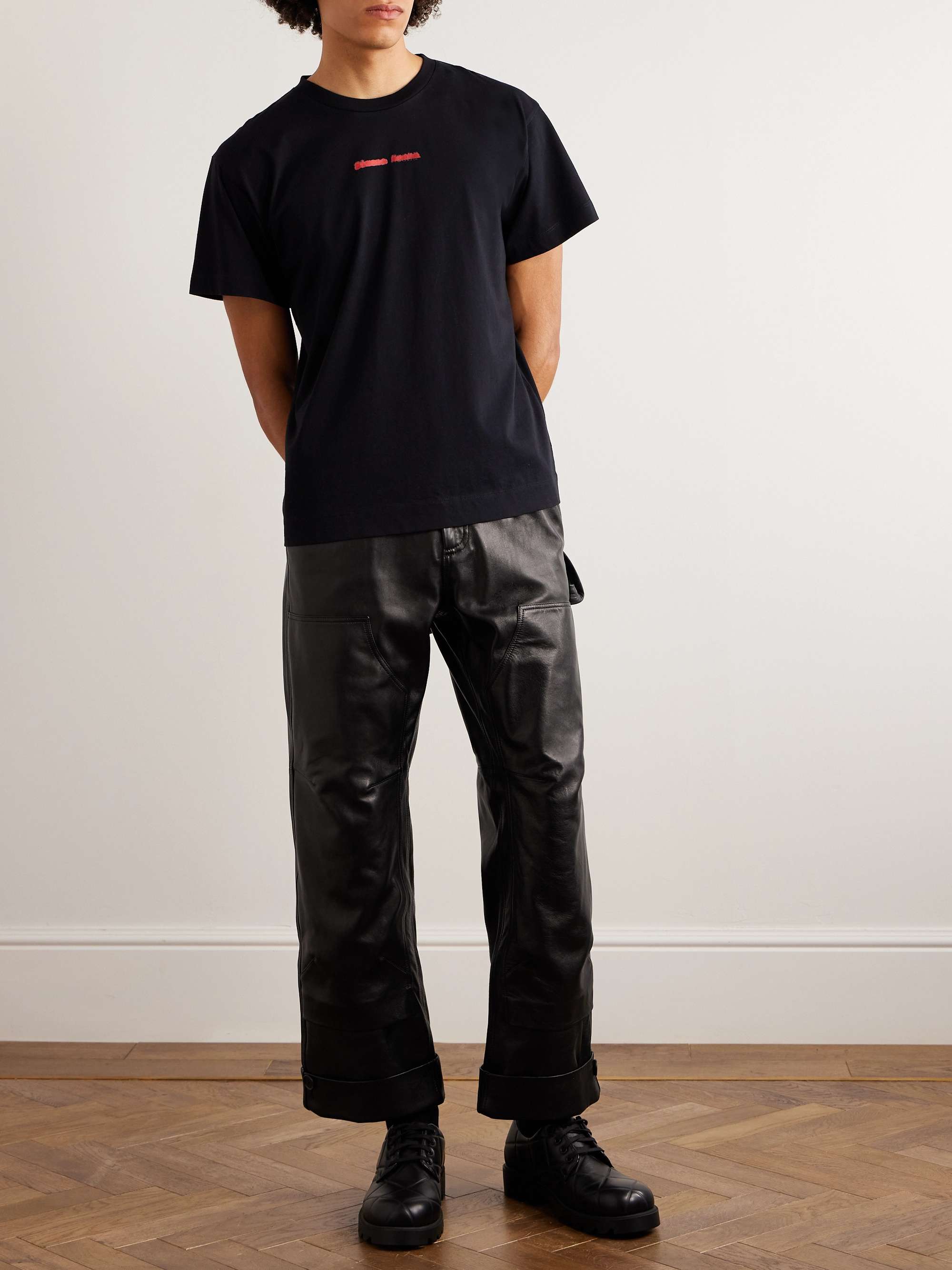 SIMONE ROCHA Straight-Leg Leather Cargo Trousers for Men | MR PORTER