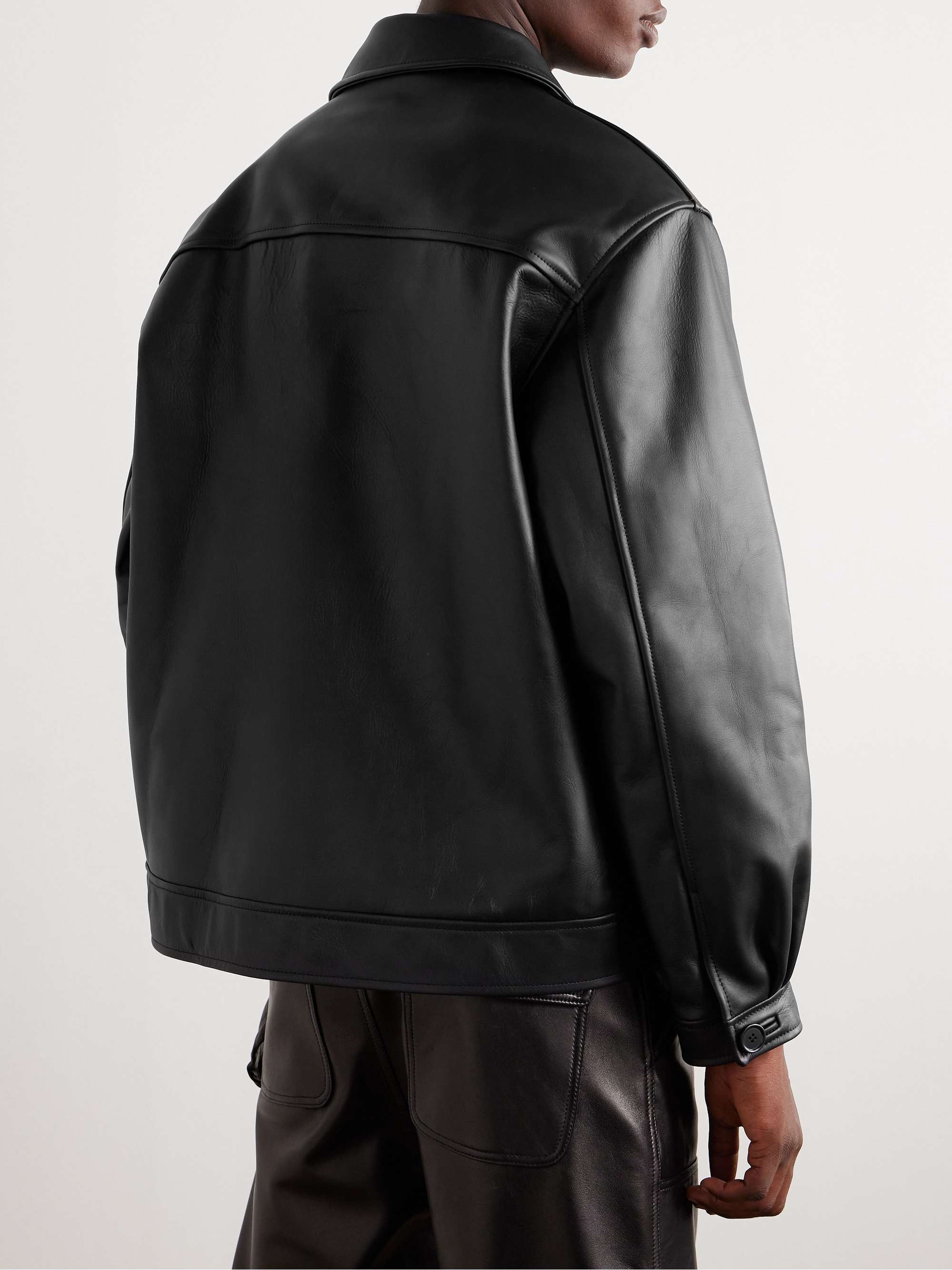 SIMONE ROCHA Macramé-Trimmed Leather Jacket for Men | MR PORTER