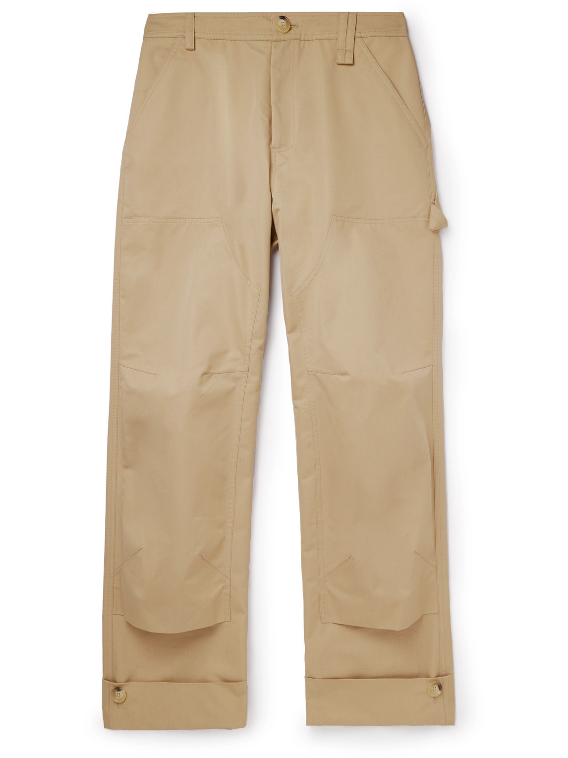 Straight-Leg Panelled Cotton-Blend Trousers