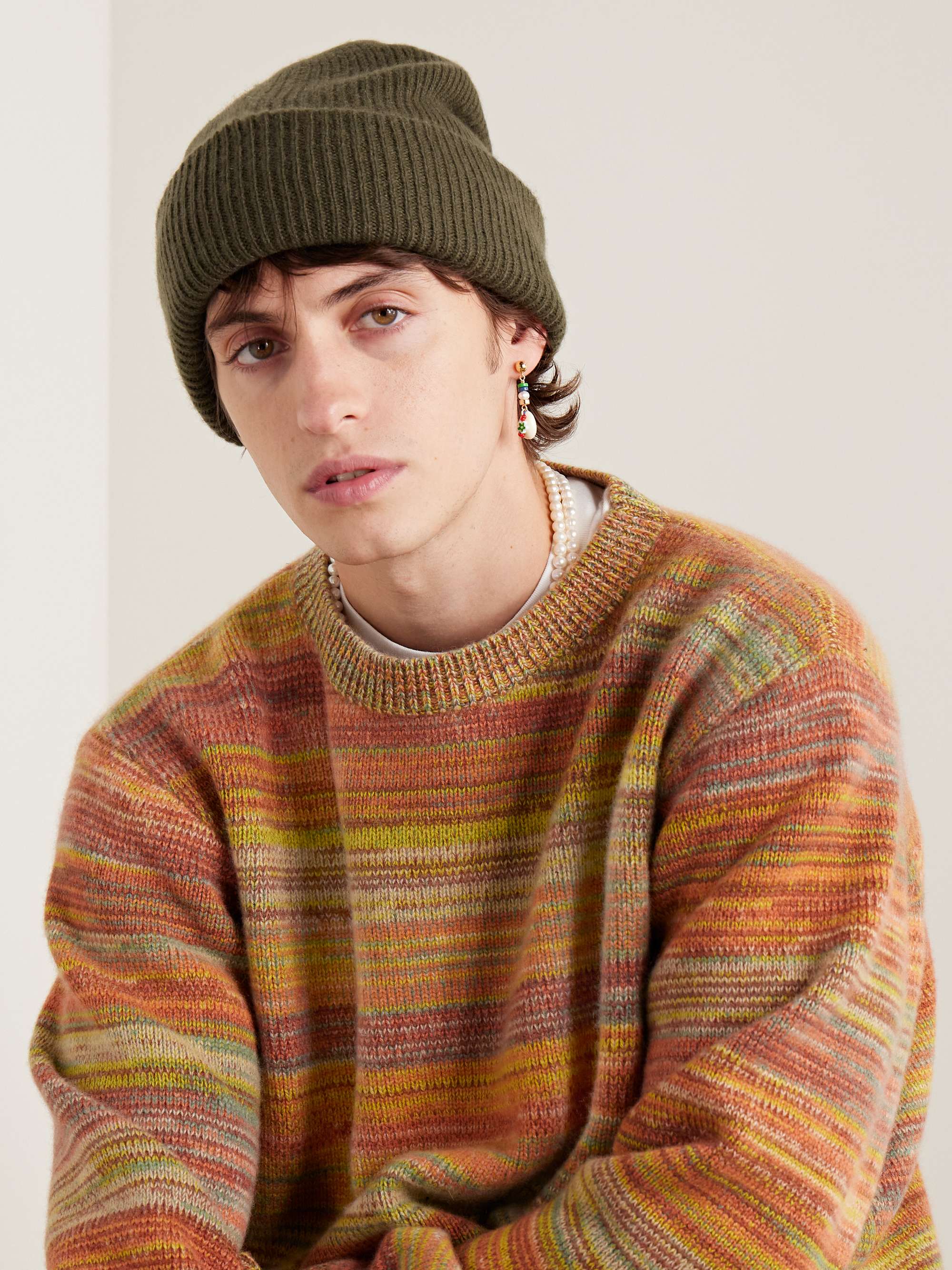 THE ELDER STATESMAN Parker Ribbed Cashmere Beanie