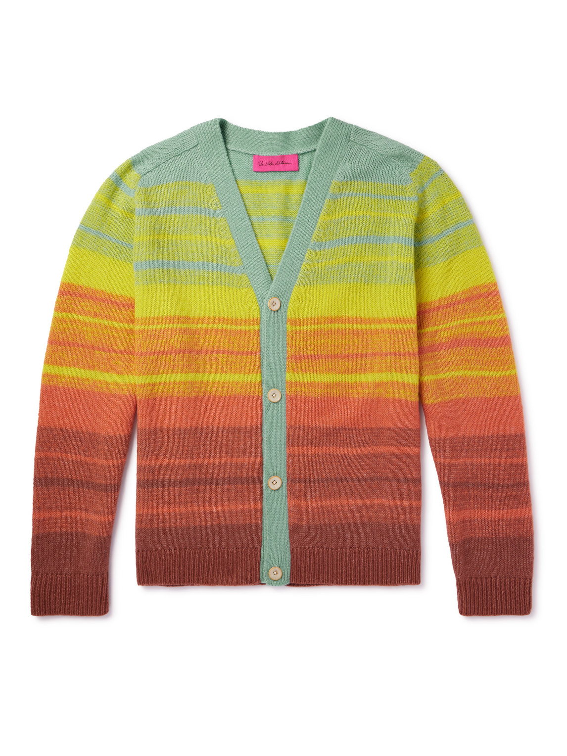 Striped Cashmere and Cotton-Blend Cardigan