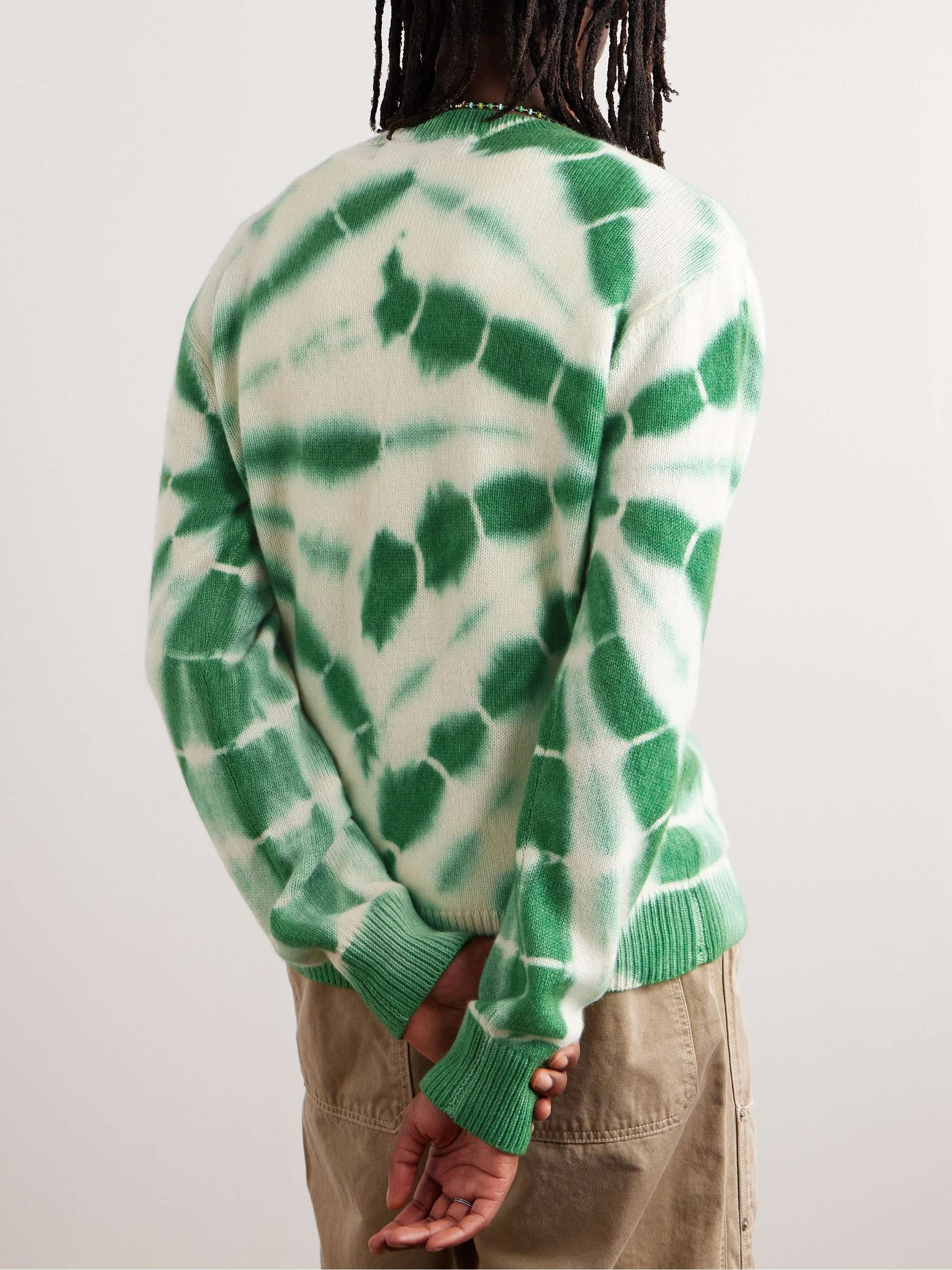 THE ELDER STATESMAN Web Flare Tie-Dyed Cashmere Sweater