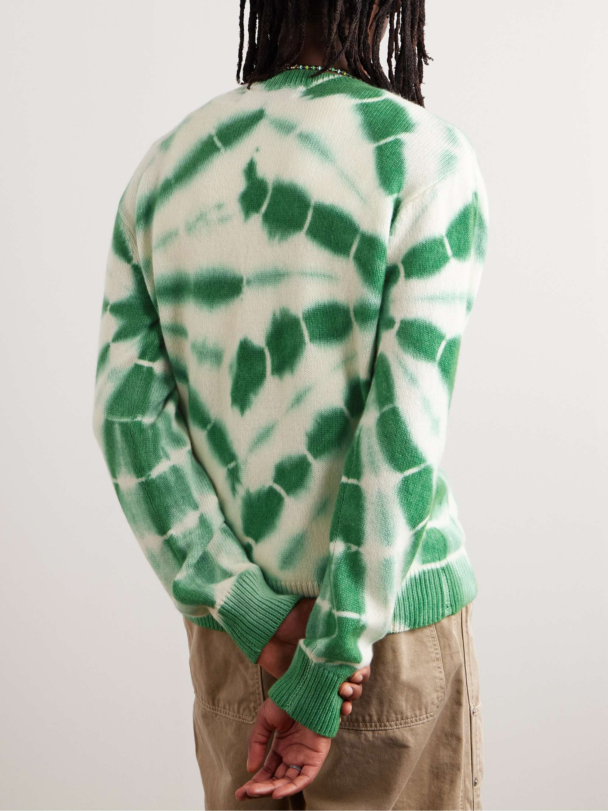 THE ELDER STATESMAN Web Flare Tie-Dyed Cashmere Sweater for Men | MR PORTER