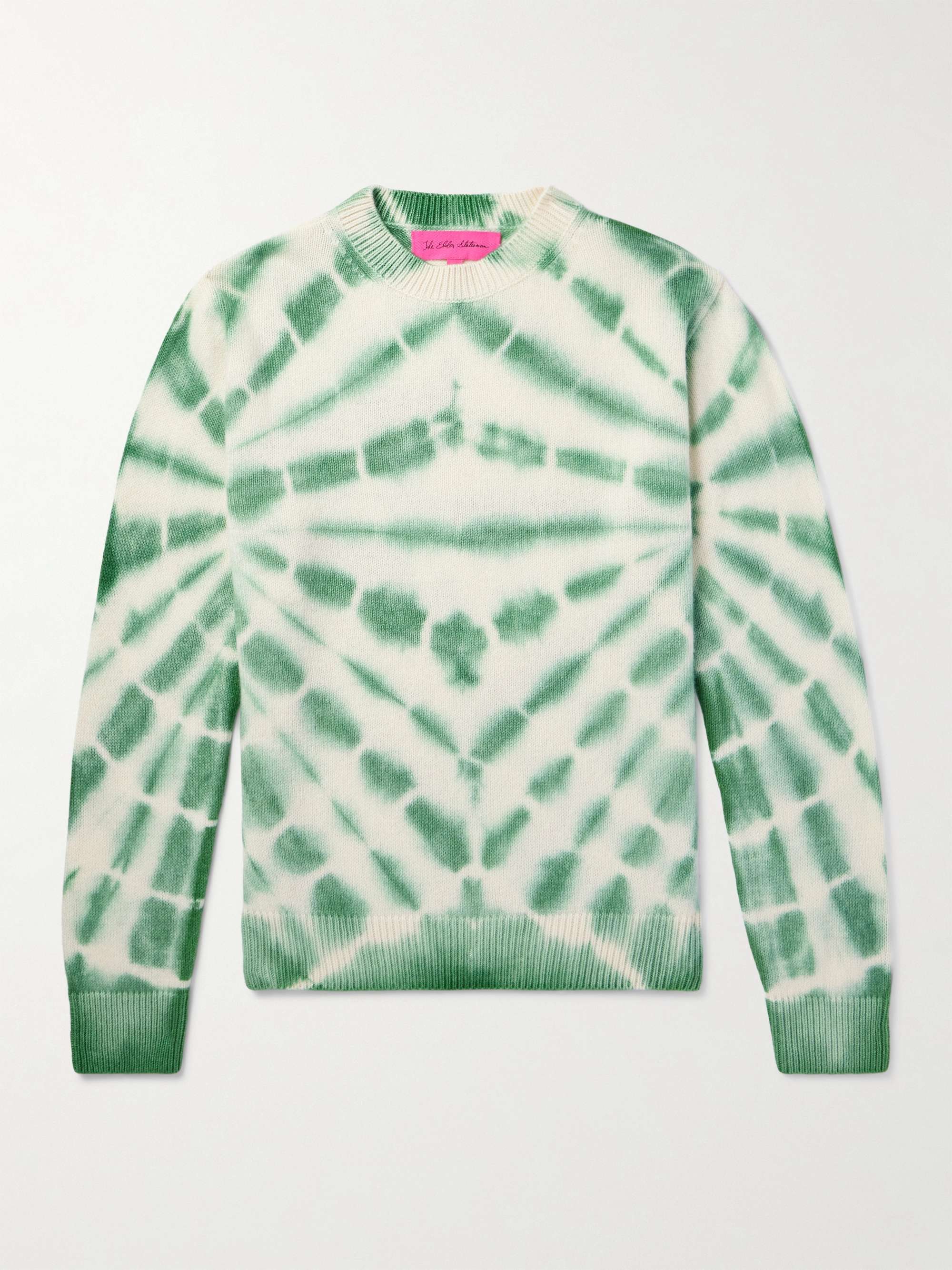 THE ELDER STATESMAN Web Flare Tie-Dyed Cashmere Sweater for Men | MR PORTER