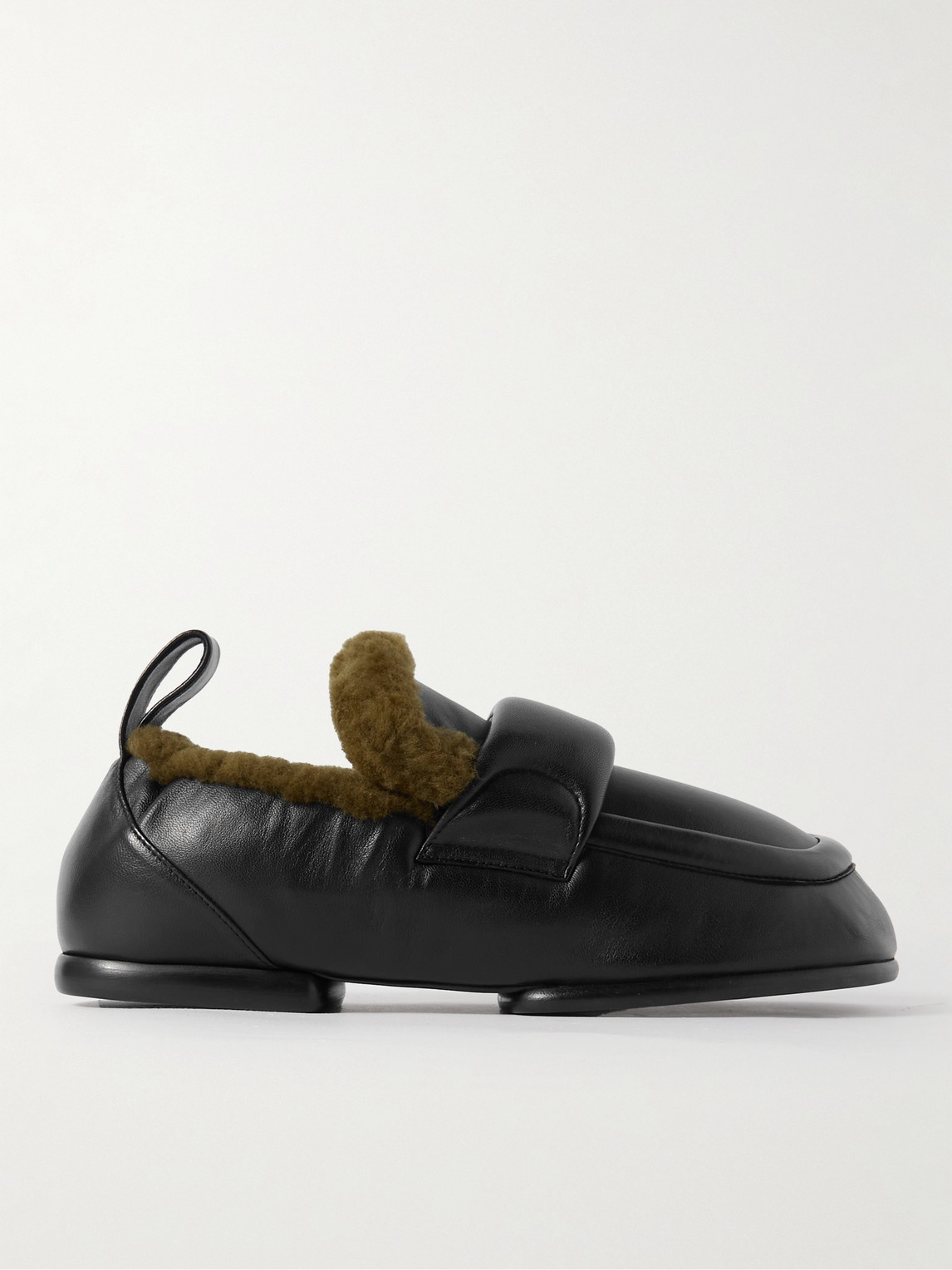 Dries Van Noten Shearling-lined Leather Loafers In Black