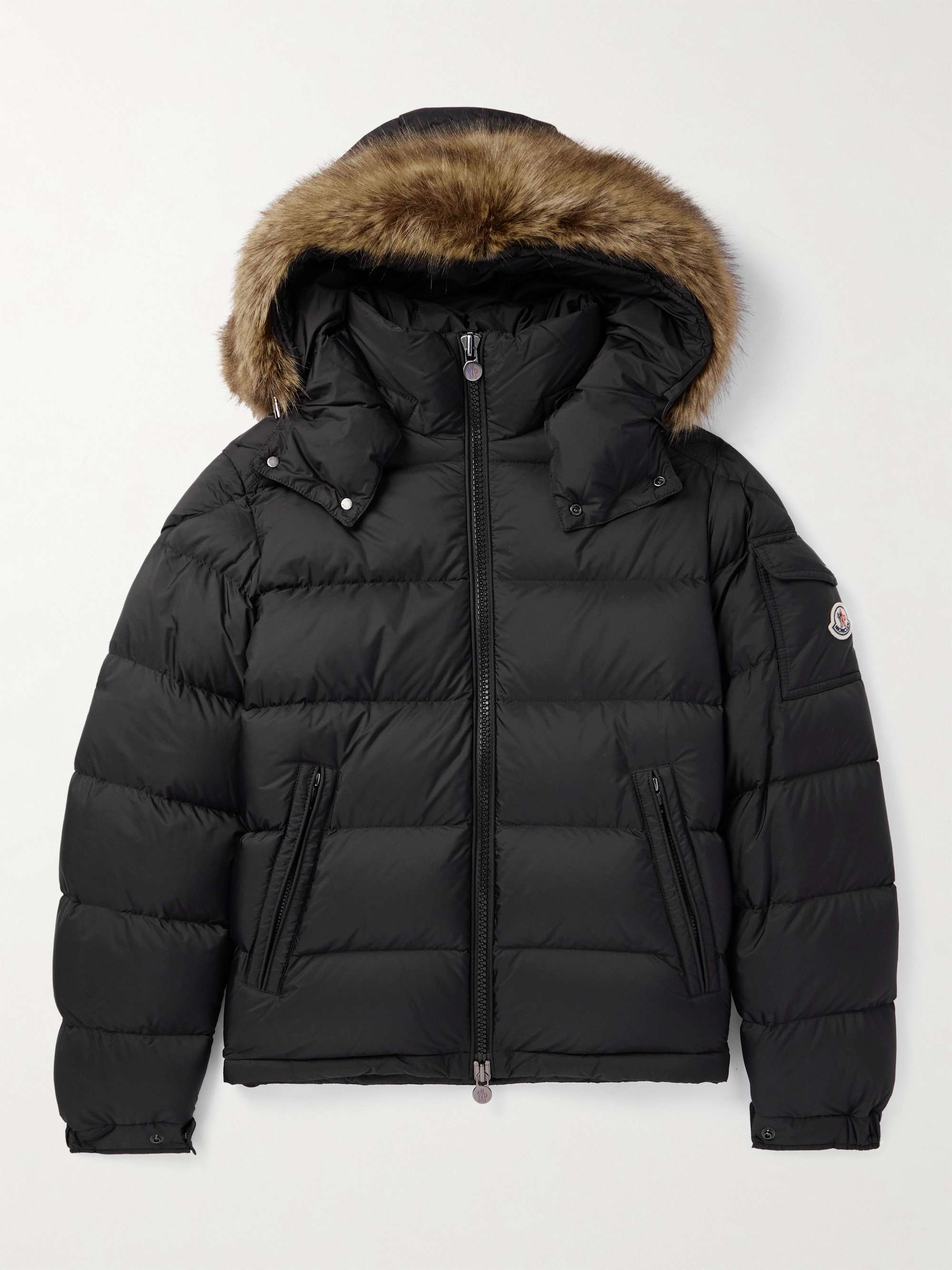 MONCLER Mayaf Faux Fur-Trimmed Quilted Shell Hooded Down Jacket for Men