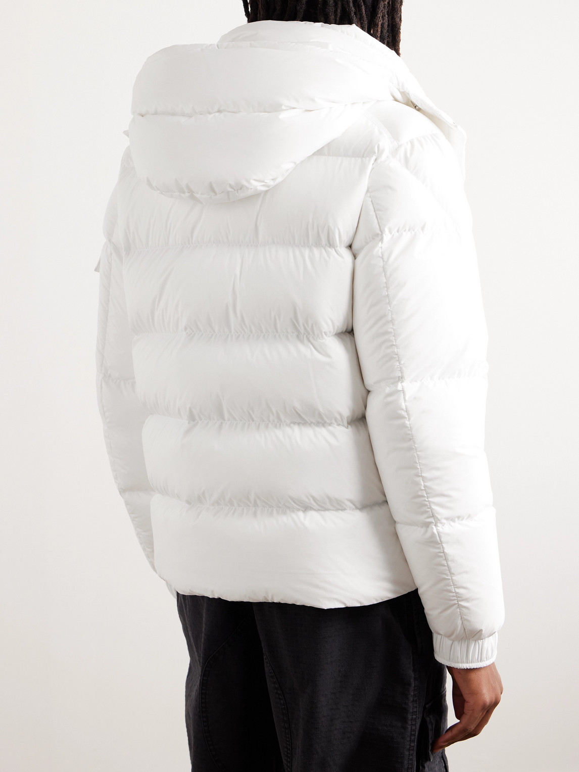 Shop Moncler Vezere Logo-appliquéd Quilted Nylon Hooded Down Jacket In White