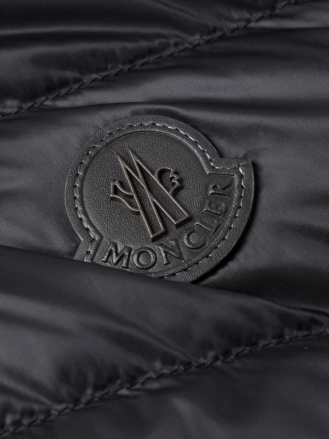 Shop Moncler Cotton-jersey And Quilted Shell Down Jacket In Black