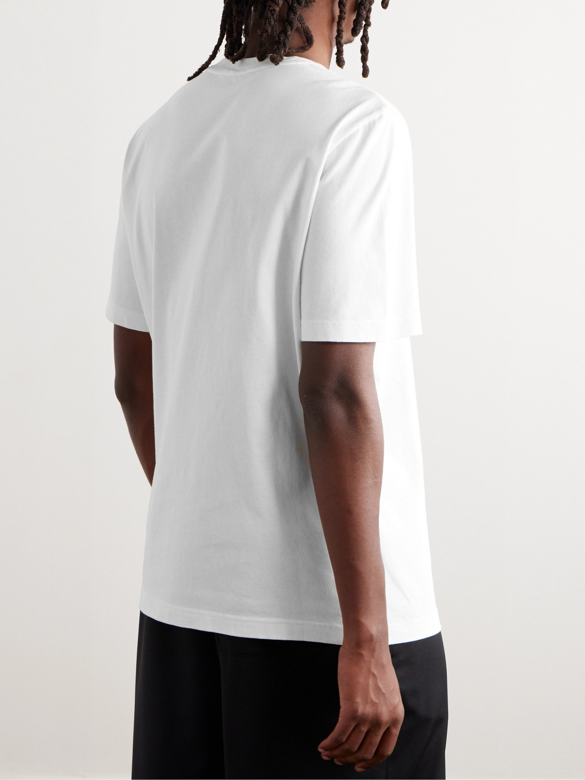 Moncler Logo-print Cotton-jersey T-shirt In White