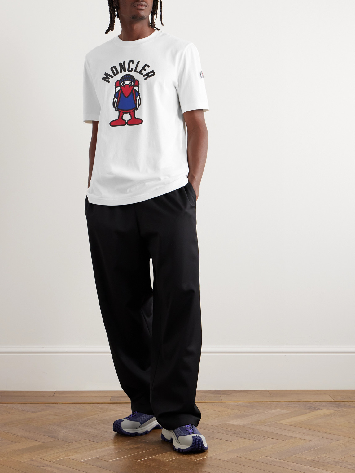 Moncler Logo-print Cotton-jersey T-shirt In White