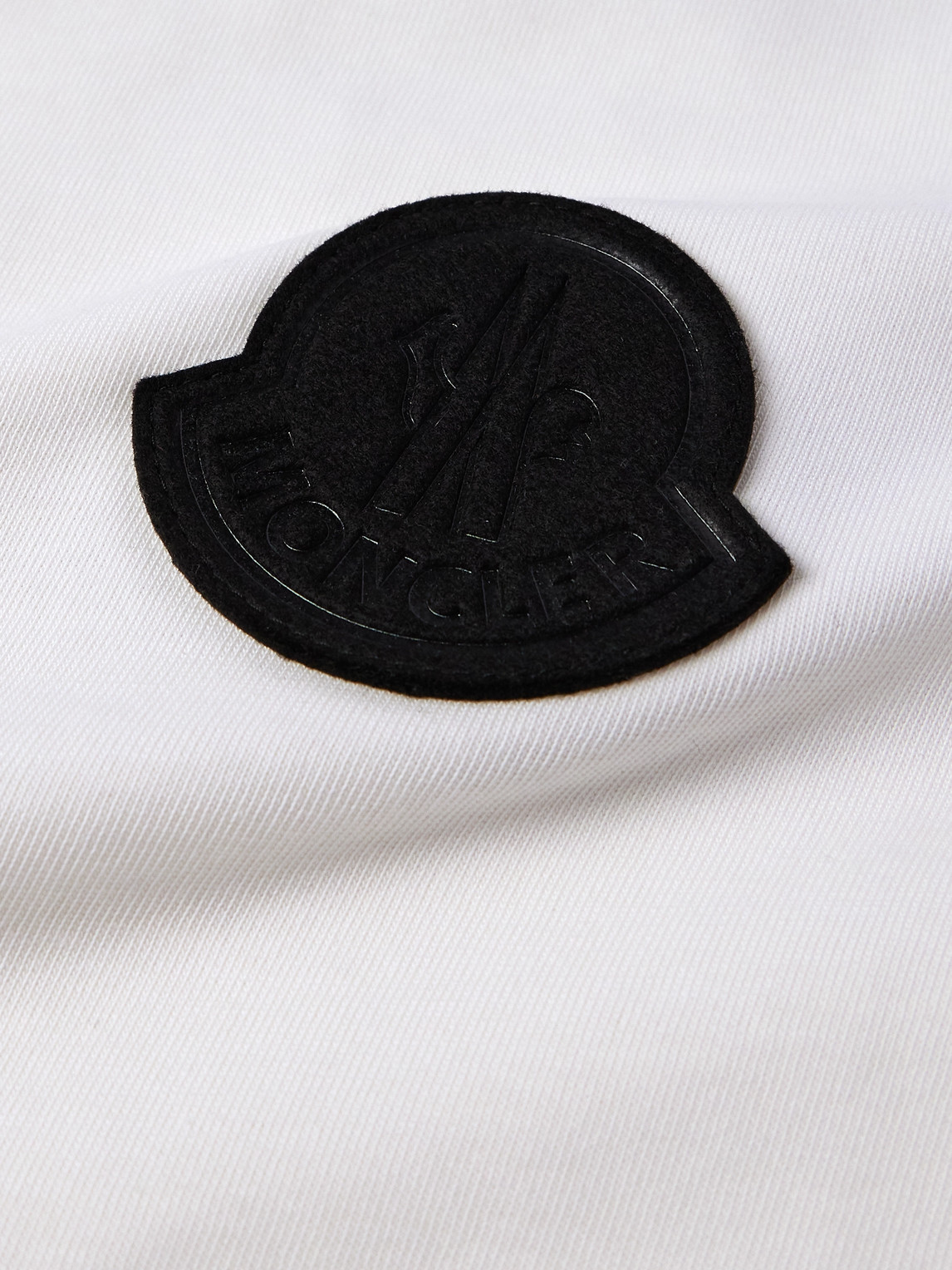 Moncler Cotton Jersey T-shirt With Contrasting Logo Patch In White