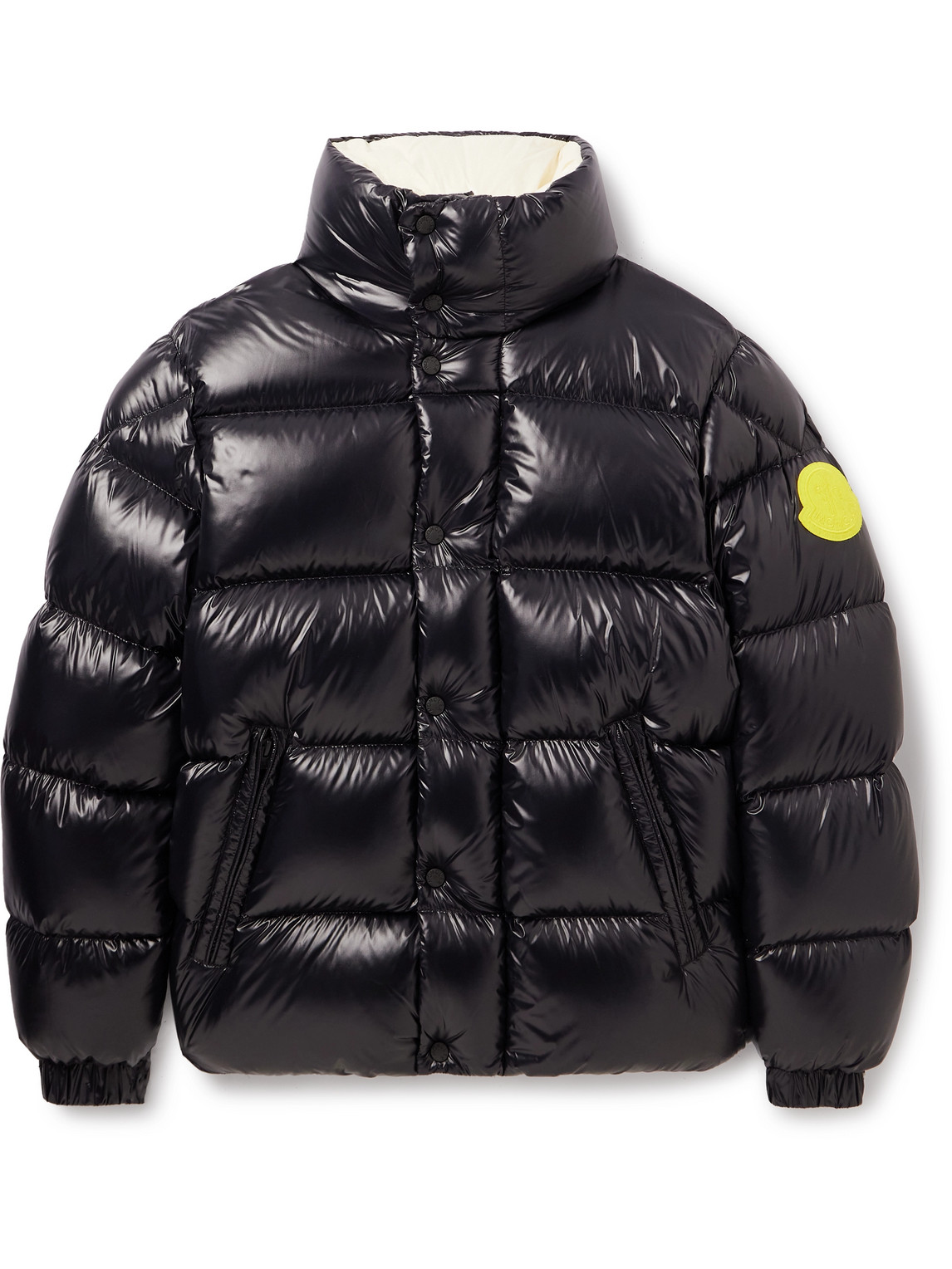 Moncler Dervox Logo Patch Down Jacket In Black
