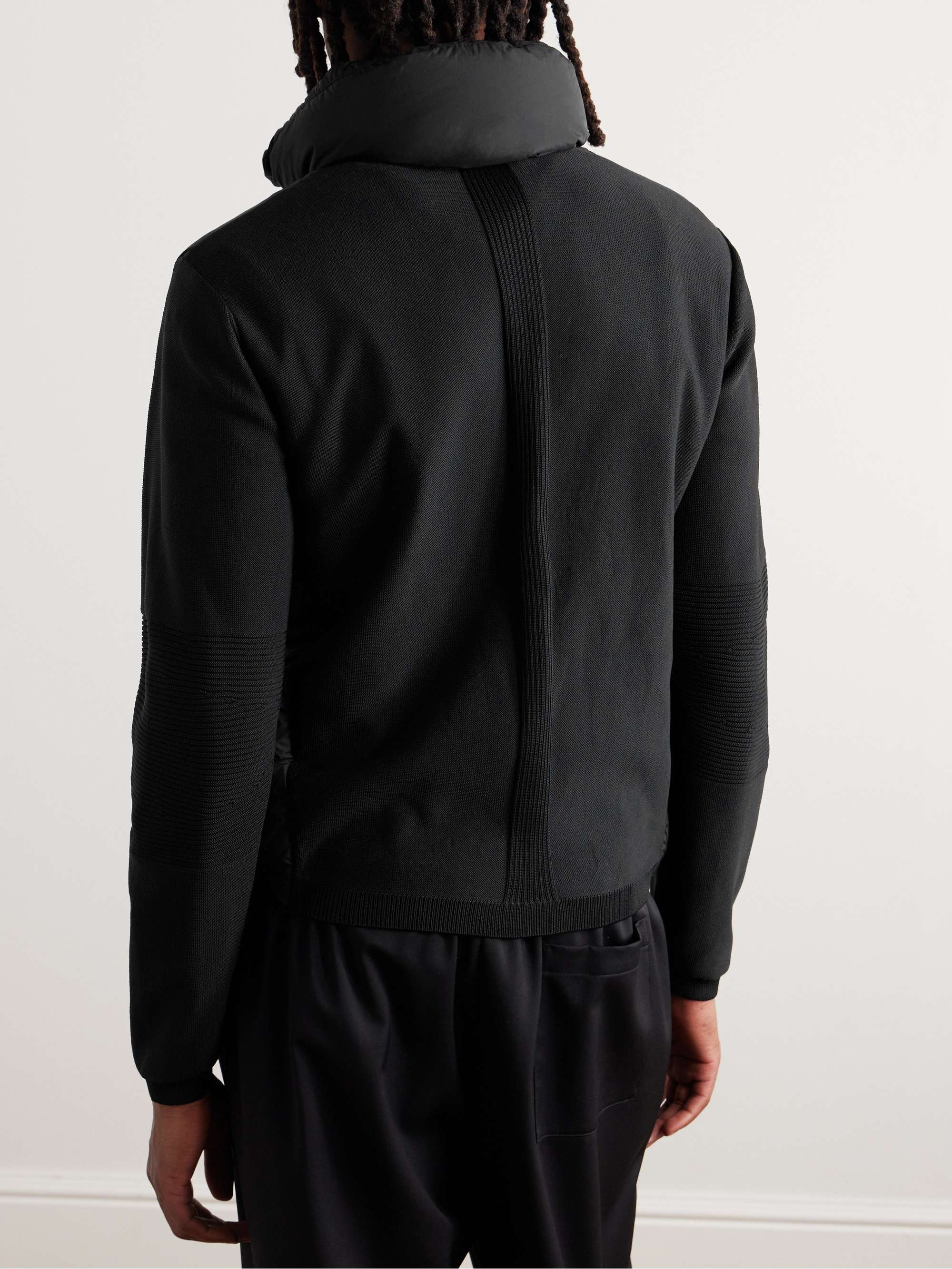 MONCLER Slim-Fit Logo-Appliquéd Ribbed-Knit and Quilted Shell Down Zip ...