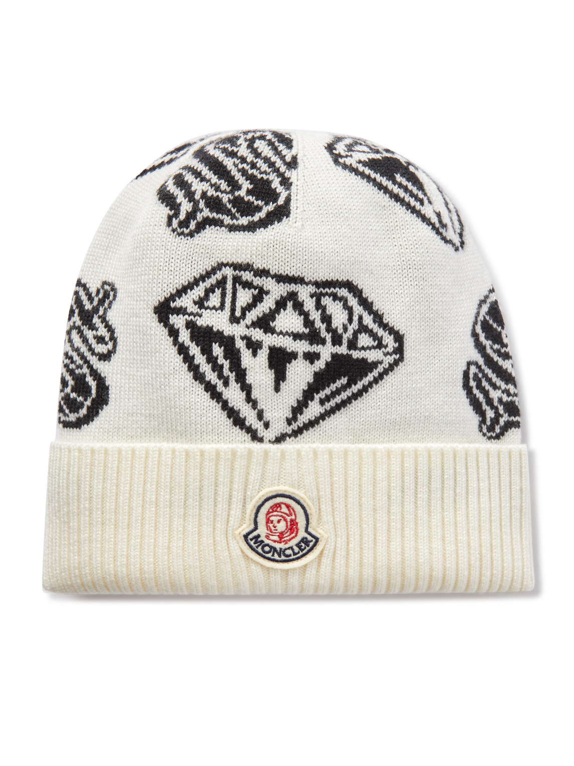 Shop Moncler Genius Billionaires Boys Club Logo-appliquéd Wool-jacquard Beanie In White