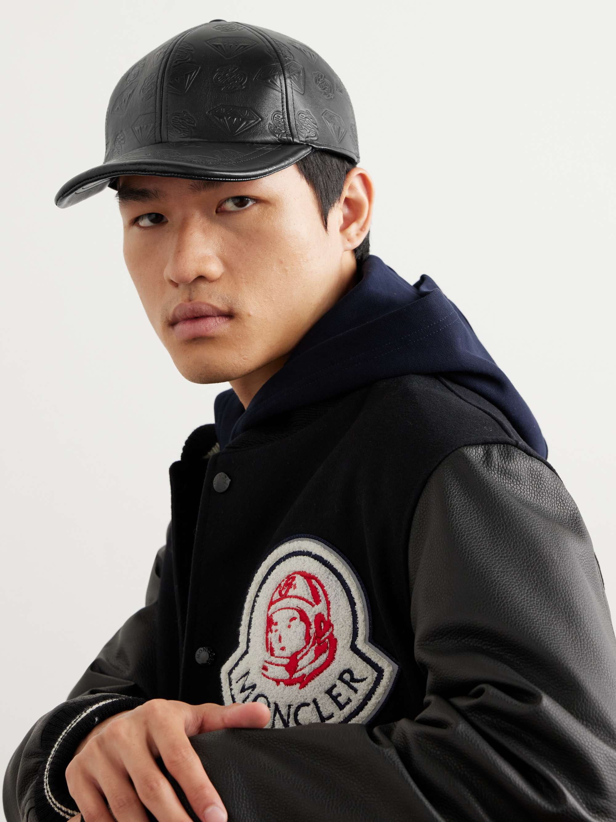 MONCLER GENIUS + Billionaire Boys Club Embossed Glossed-Leather ...