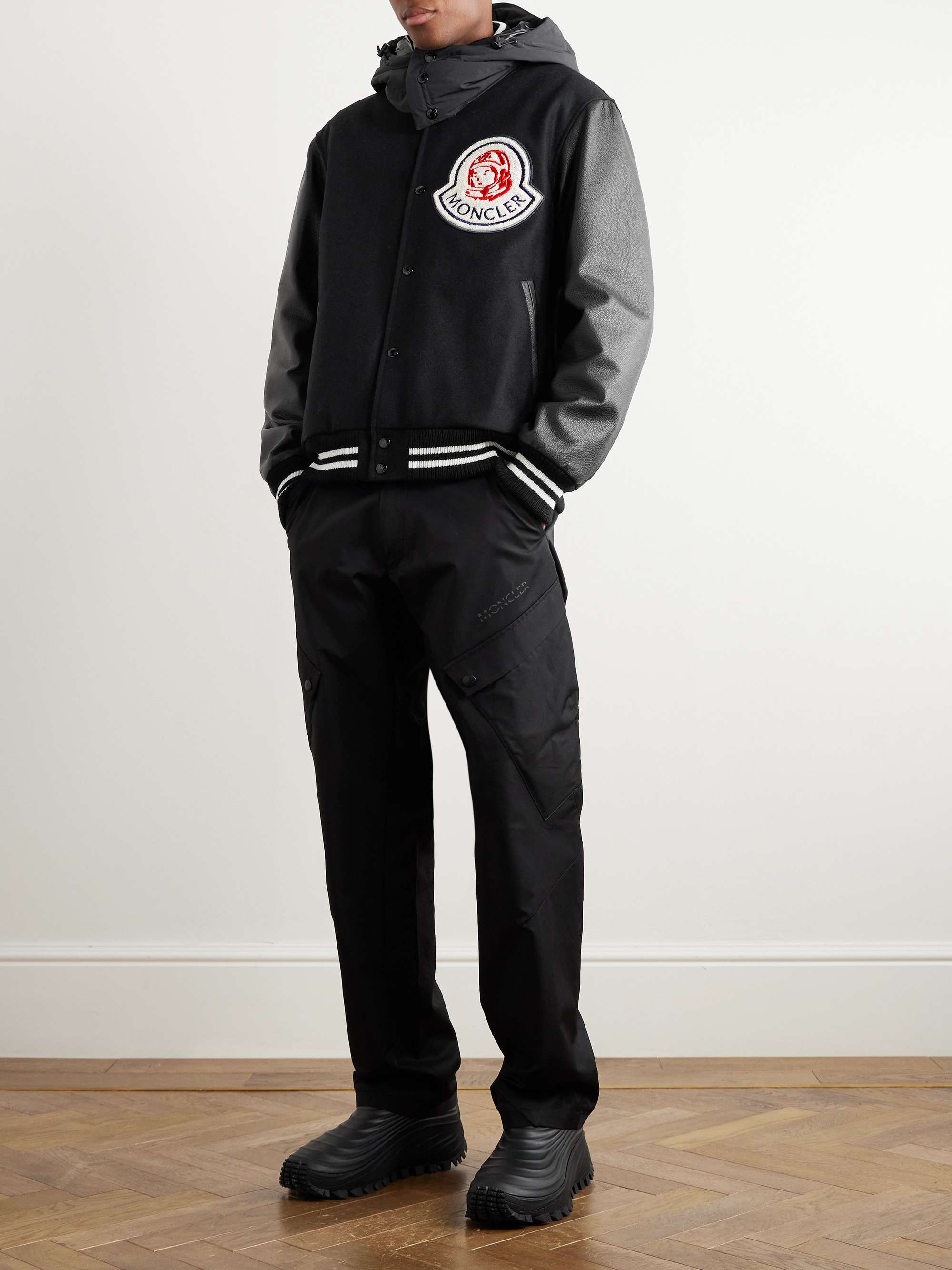 MONCLER GENIUS + Billionare Boys Club Leather-Trimmed Logo-Appliquéd ...