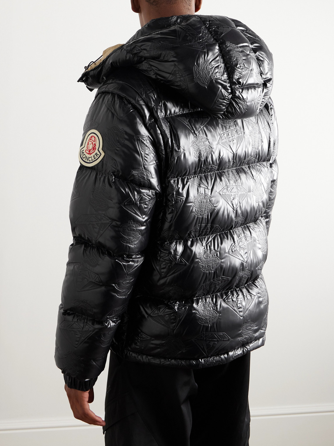 Moncler Genius Billionare Boys Club Convertible Quilted Shell Down Jacket In Black